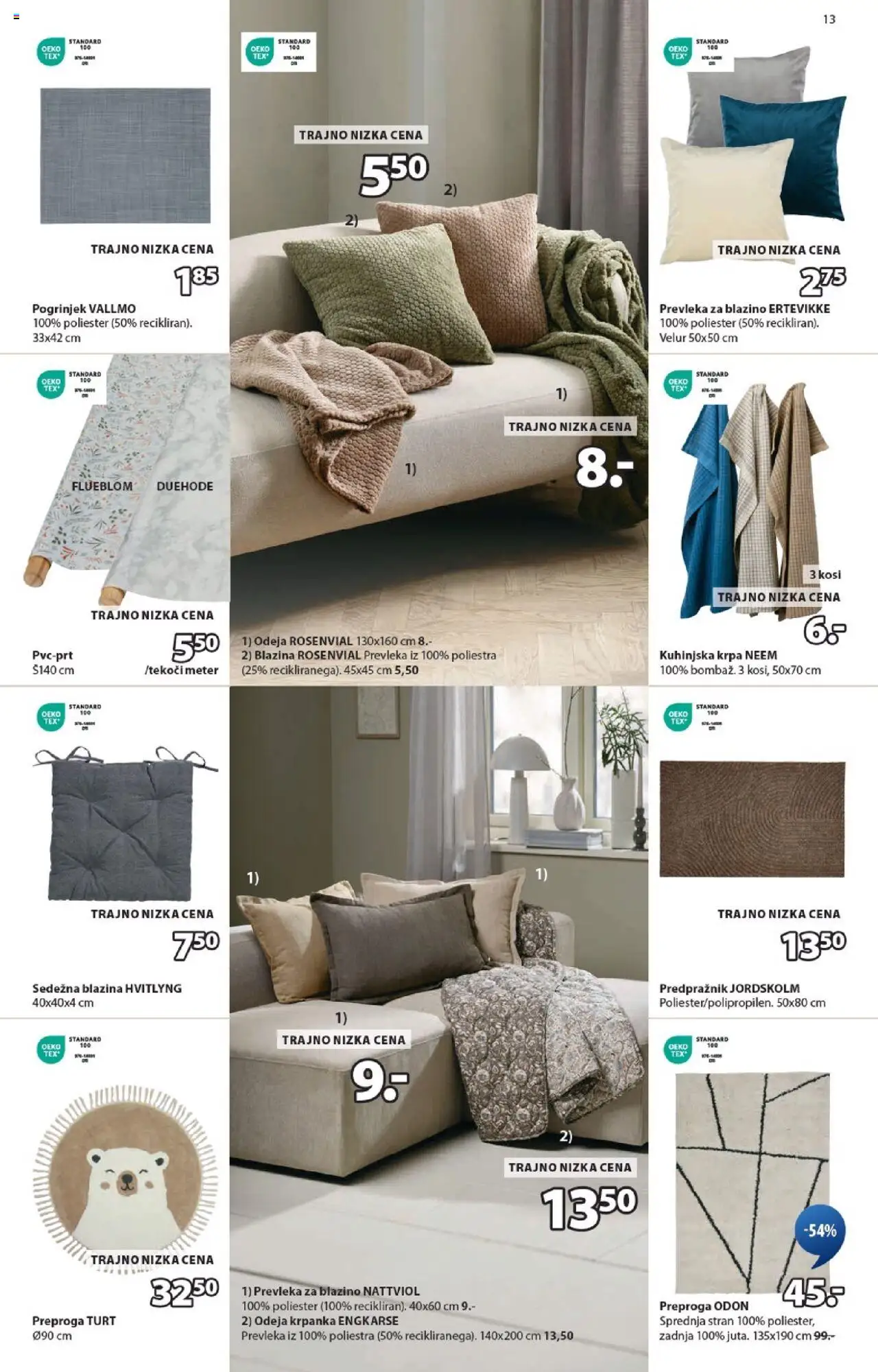 JYSK katalog │ velja od 20.08.2025 | Stran: 13 | Izdelki: Prevleka, Blazina, Pogrinjek, Predpraznik
