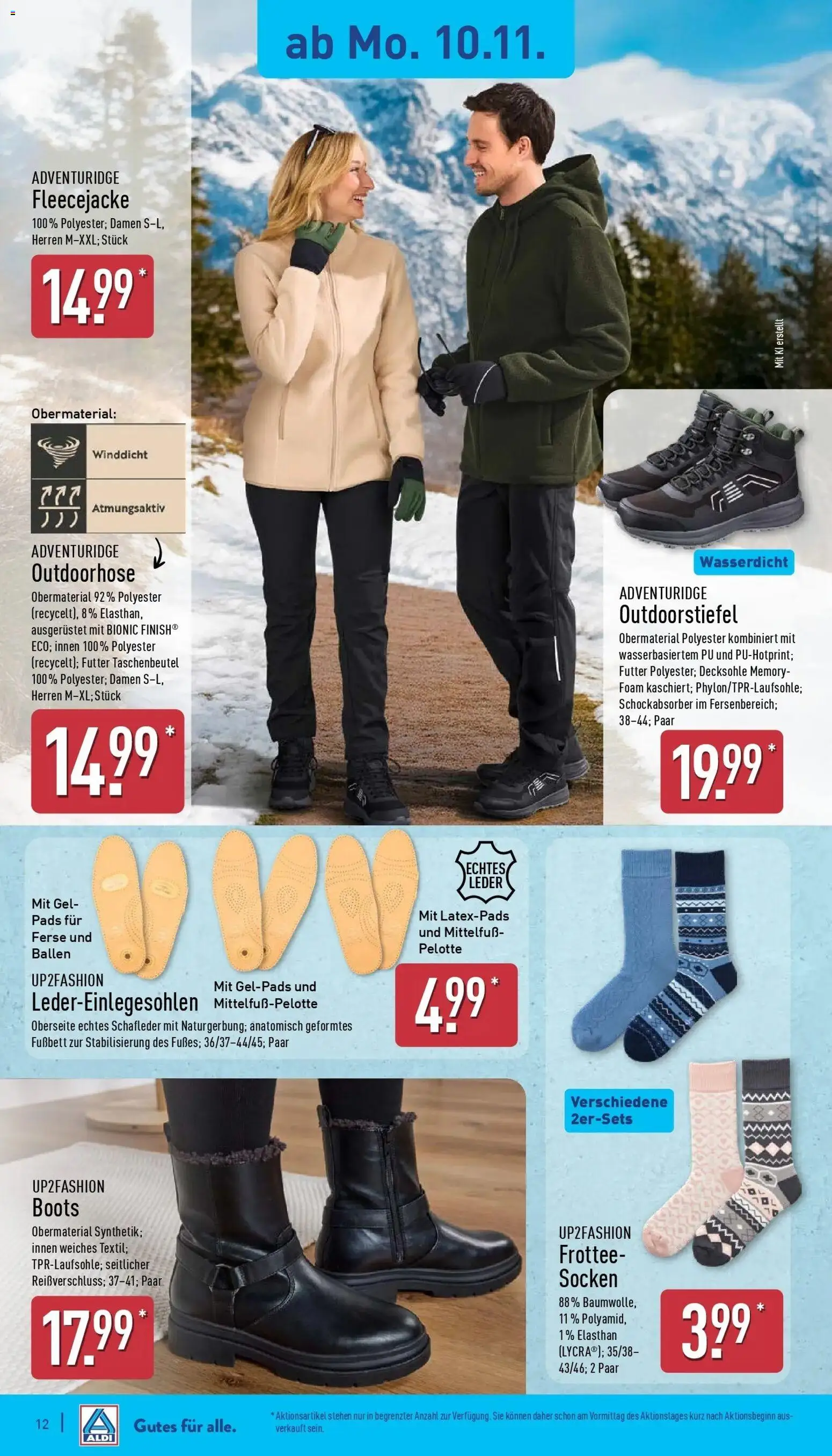 Aldi - ALDI Nord: Wochenangebote – gültig ab 09.11.2025 | Seite: 16 | Produkte: Up2fashion, Socken