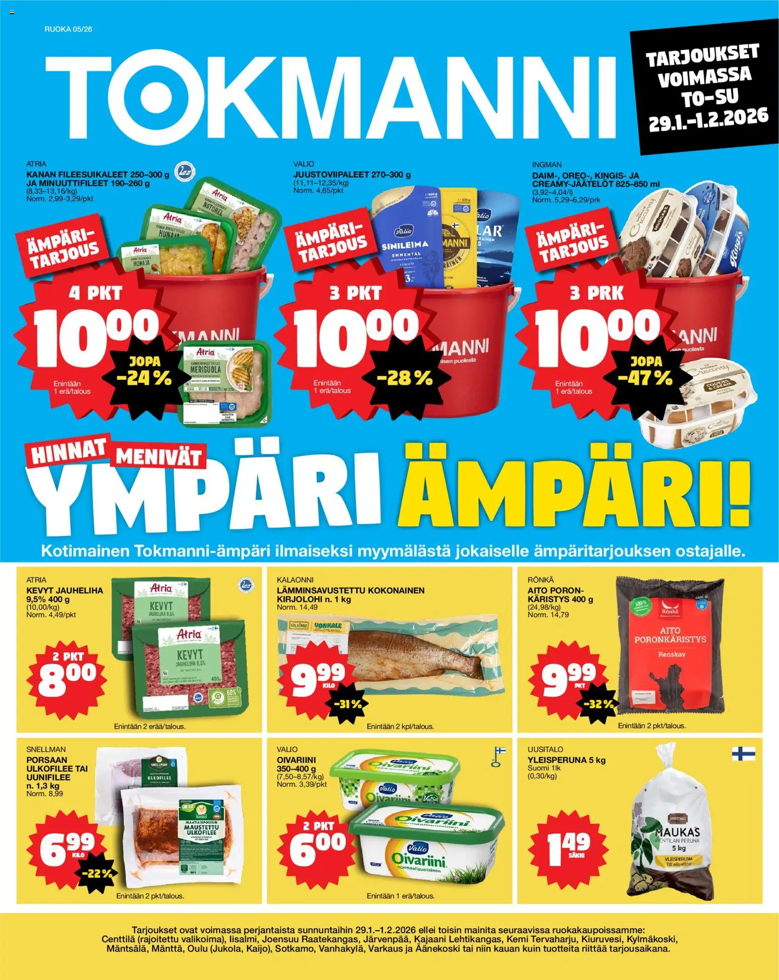 Tokmanni Ruokatarjoukset – voimassa 29.01.2026 alkaen | Sivu: 1