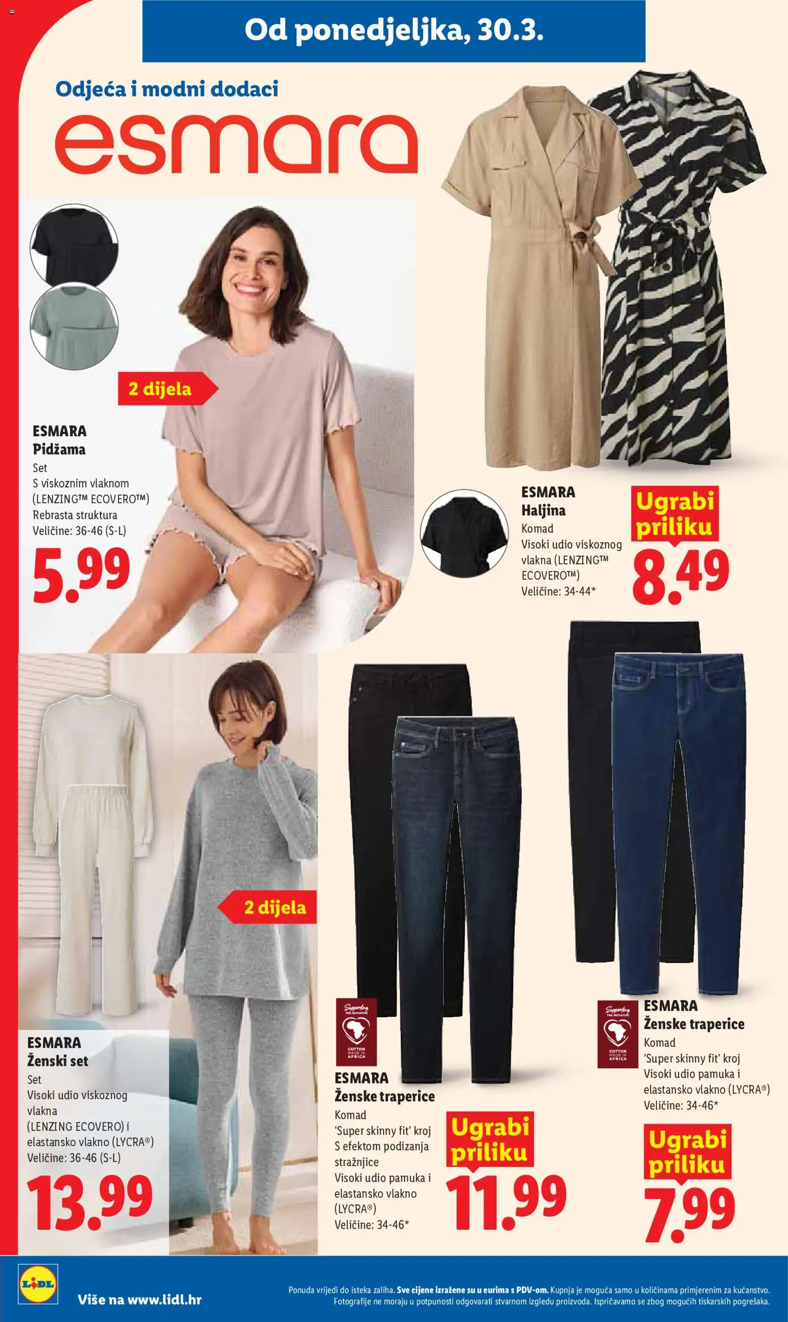 Lidl katalog | vrijedi od 30.03.2026 | Stranica: 36 | Proizvodi: Odjeća, Pidžama, Haljina, Traperice