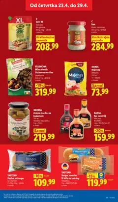 TASTINO Burger zemičke ili kifle za hot dog, 300/250 g - pregled Lidl kataloga - važi od 23.04.2026 | Strana: 29
