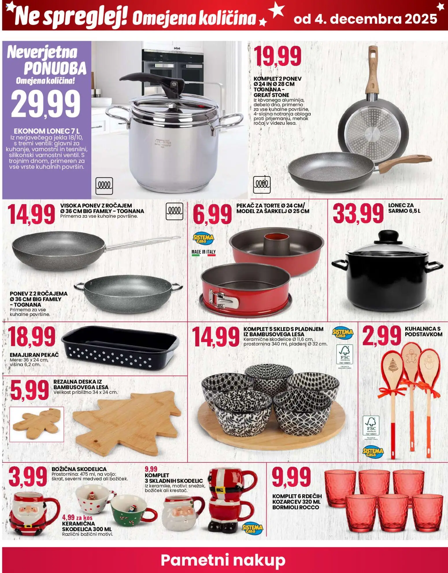 Novi Eurospin katalog ponudbe – veljaven od 04.12.2025 | Stran: 14 | Izdelki: Skodelica, Kos