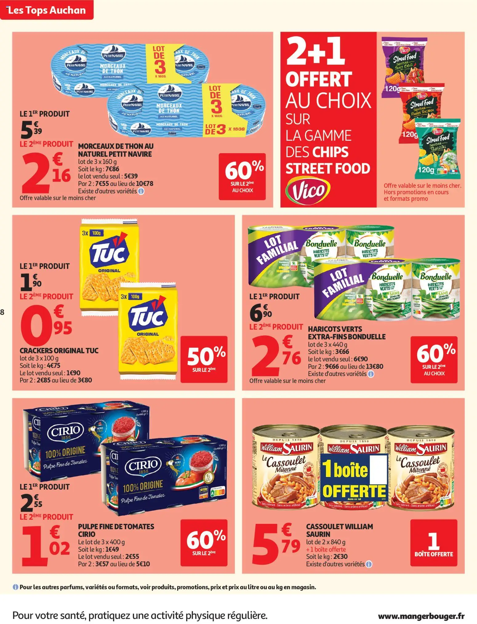 {H1} | Page: 8 | Produits: Thon au naturel, Thon, Tomates, Chips