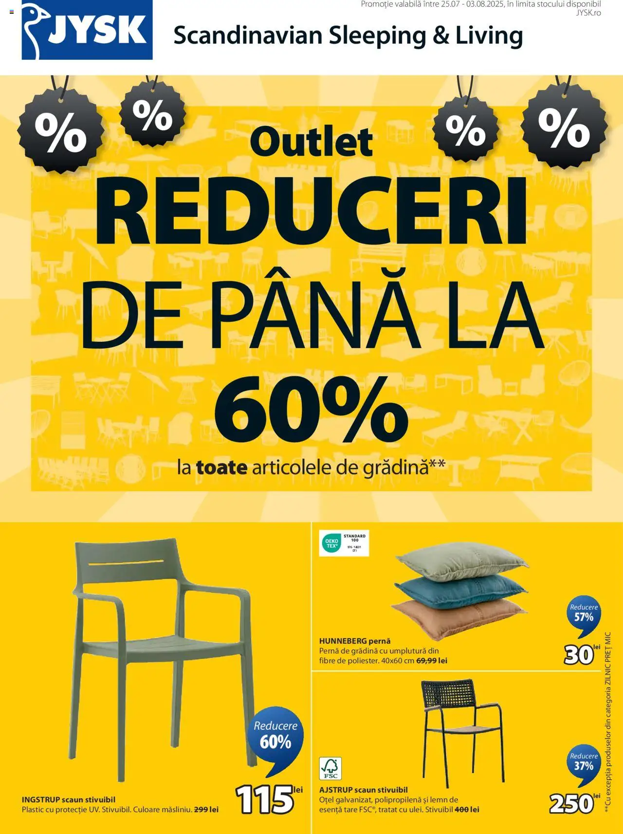 Catalog JYSK – valabil de la 25.07.2025 | Pagină: 1 | Produse: Pernă, Scaun