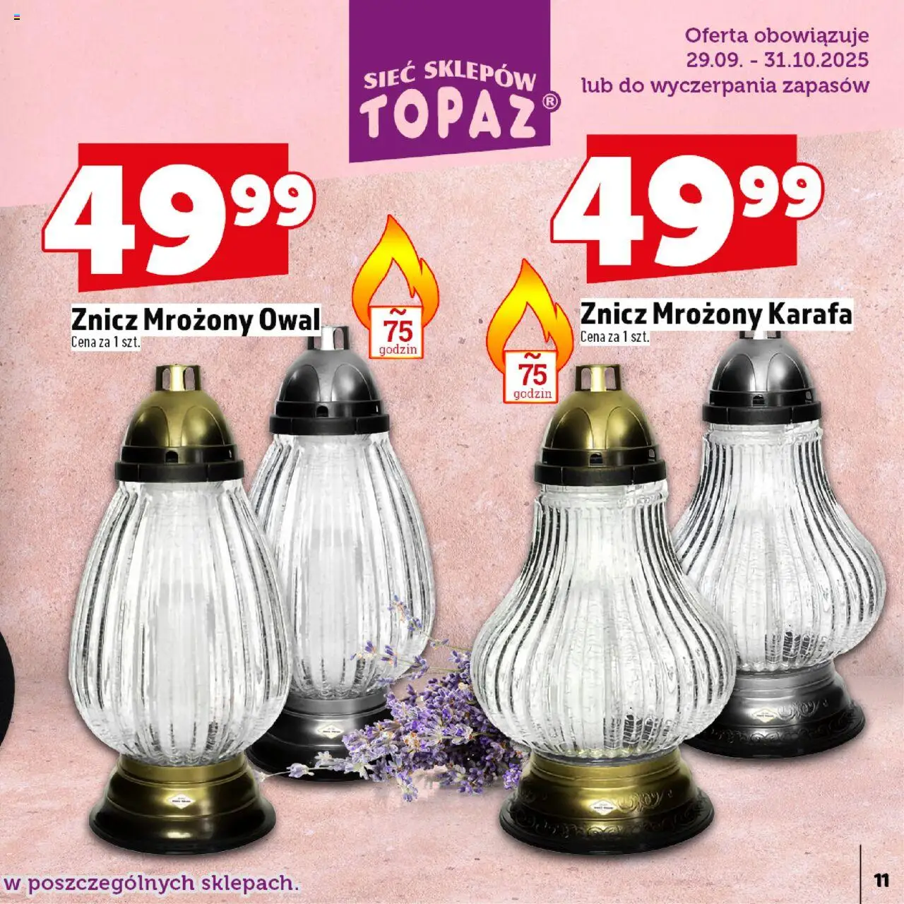 Topaz Gazetka - Znicze wkłady od 29.09.2025 | Strona: 11