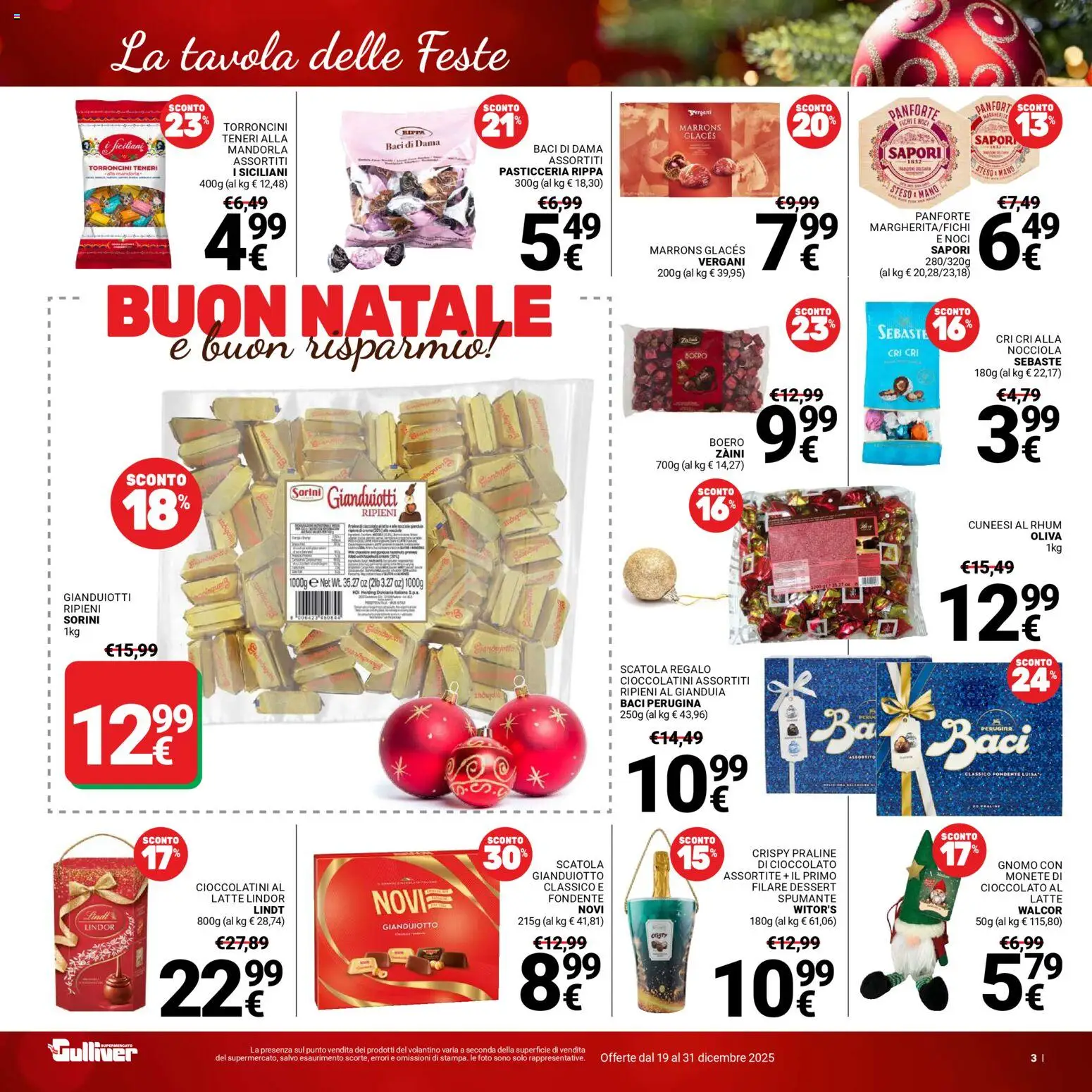 Volantino Gulliver del 19.12.2025 | Pagina: 3 | Prodotti: Latte, Noci, Spumante, Cioccolatini