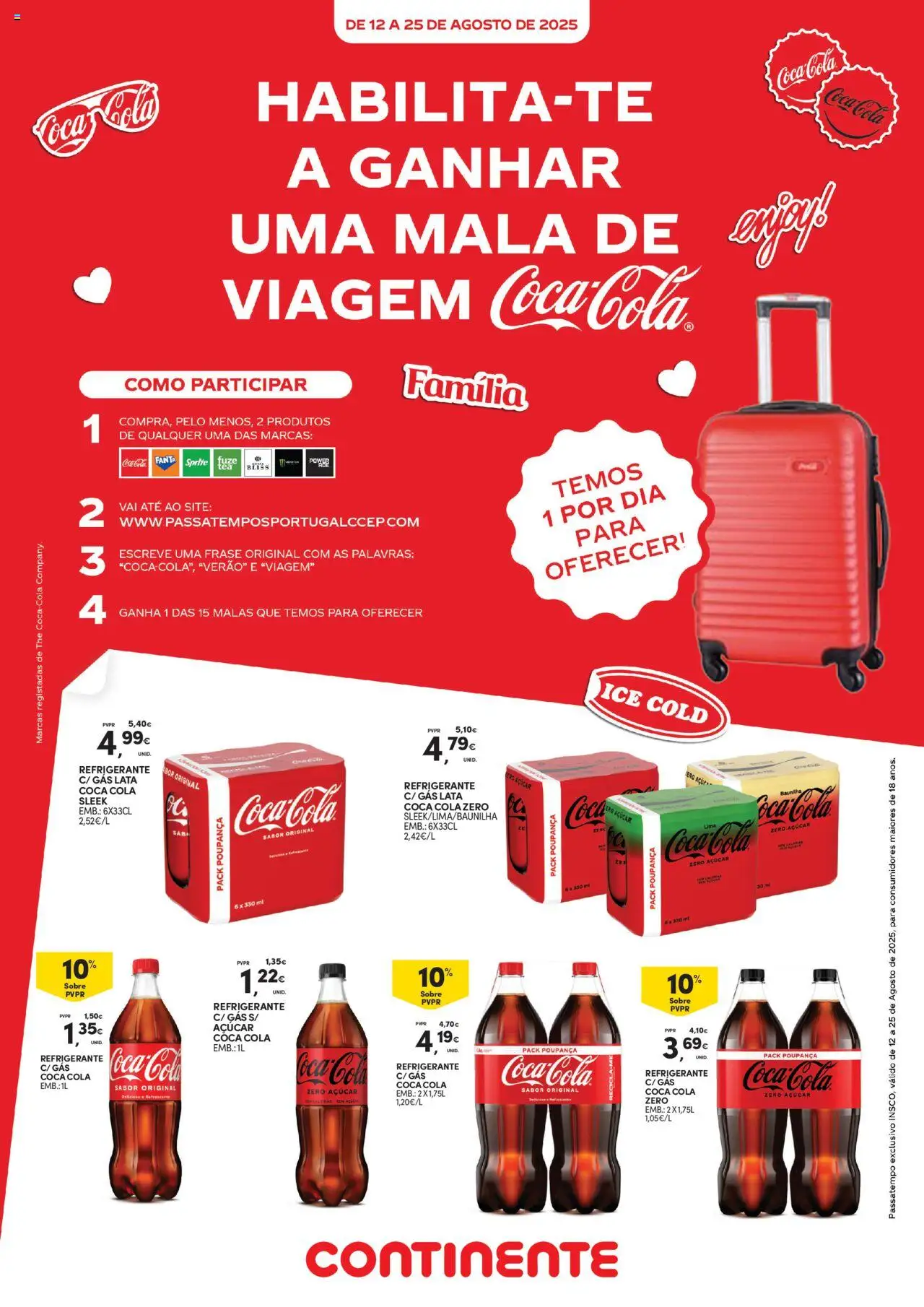 Continente - Açores: Coca-Cola e Matutano │ válido de 12.08.2025 | Página: 1 | Produtos: Refrigerante, Fanta, Açúcar, Coca-cola