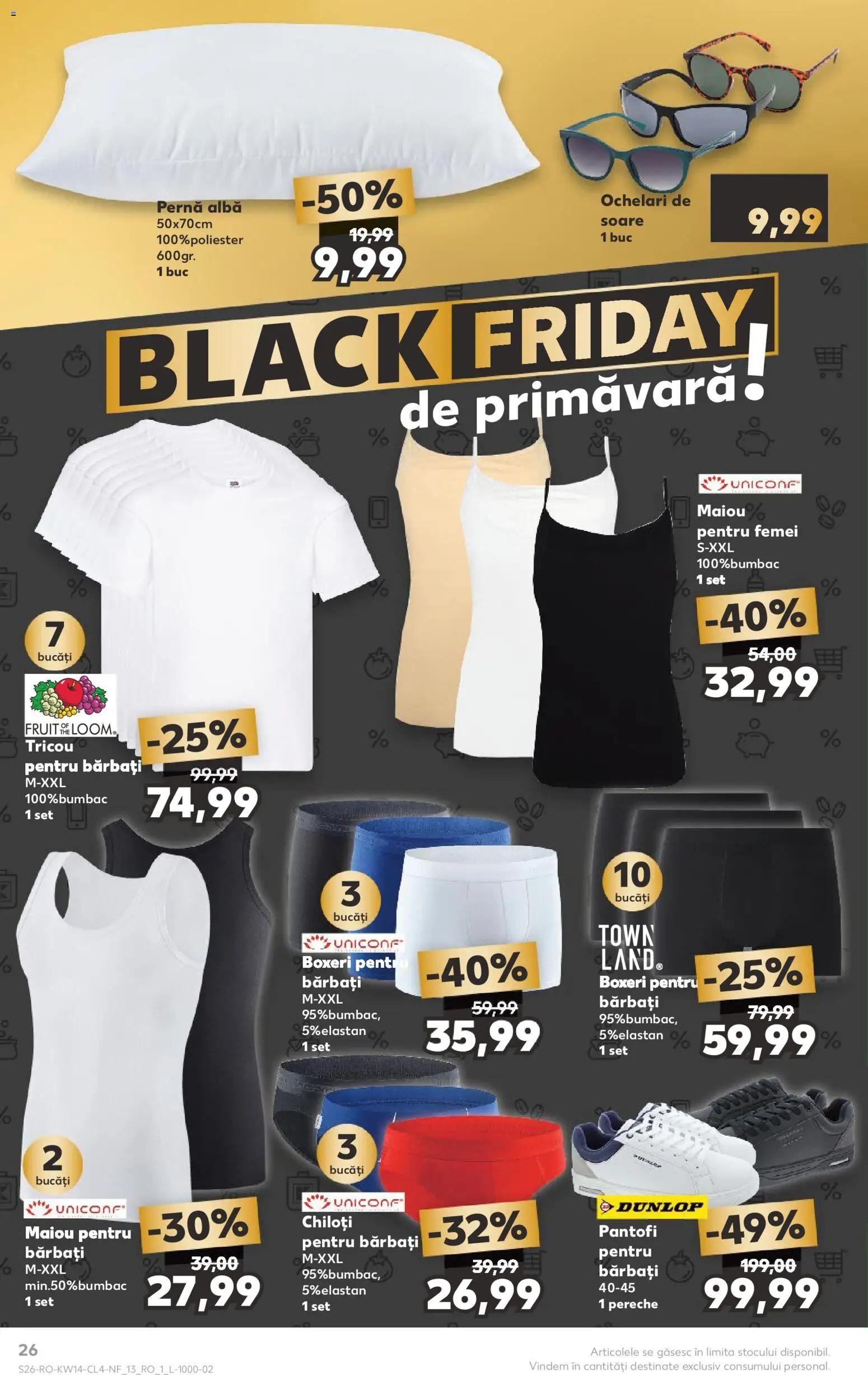 Noul catalog Kaufland – valabil de la 01.04.2026 | Pagină: 26 | Produse: Ochelari, Top, Tricou, Chiloți