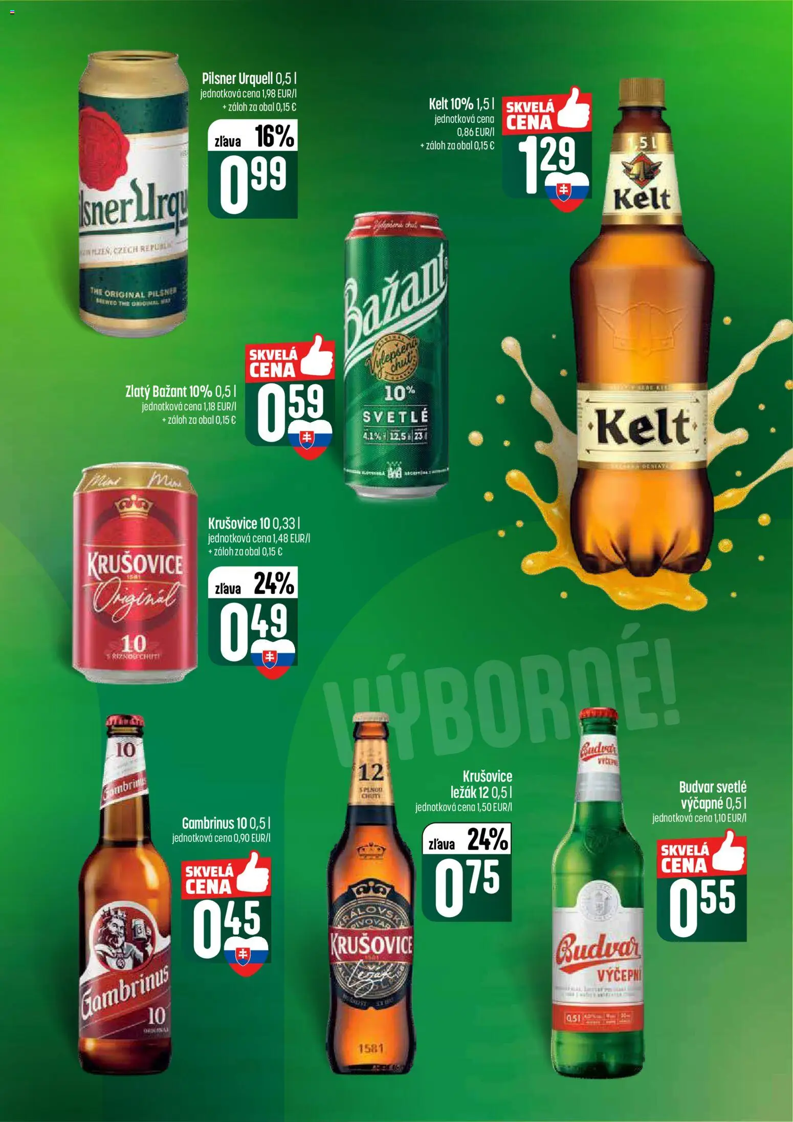 Nové COOP Jednota akcie – leták je platný od 26.02.2026 | Strana: 53 | Produkty: Pilsner Urquell, Kelt, Krušovice, Zlatý Bažant