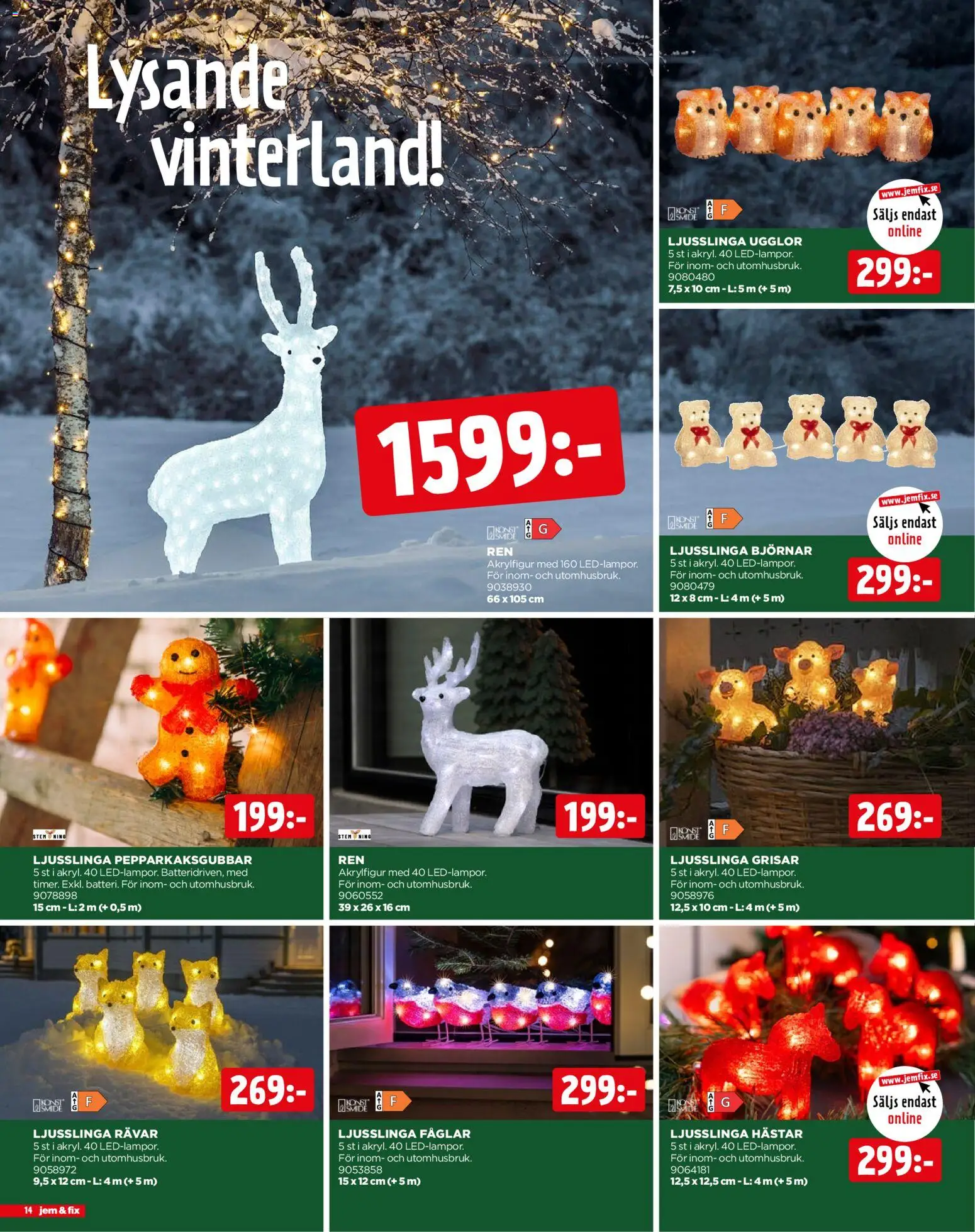 Jem & Fix reklamblad aktuell från 27.10.2025 | Sida: 14 | Produkter: Ljusslinga