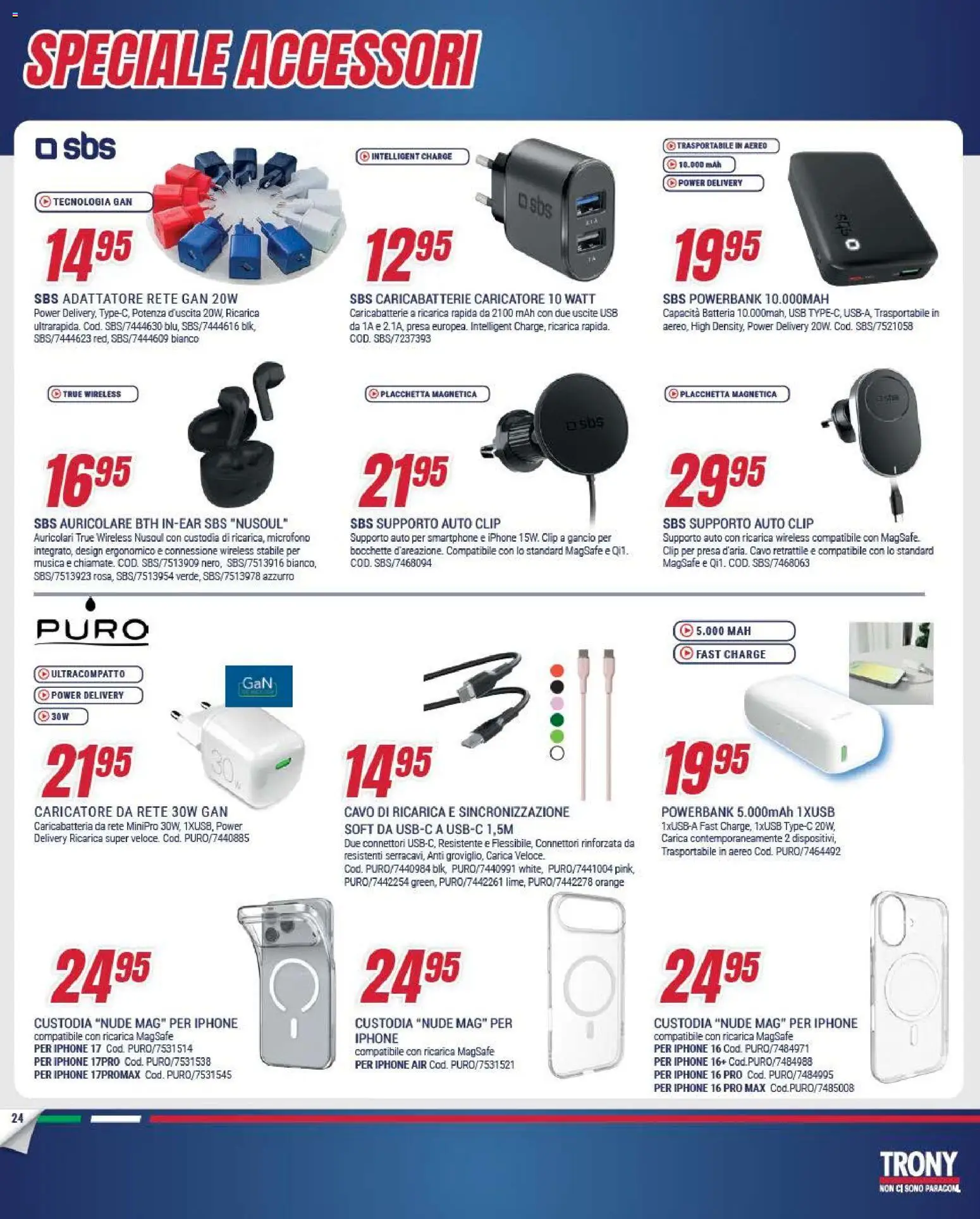 Volantino Trony del 19.02.2026 | Pagina: 24 | Prodotti: Iphone, Smartphone, Batteria, Caricabatterie