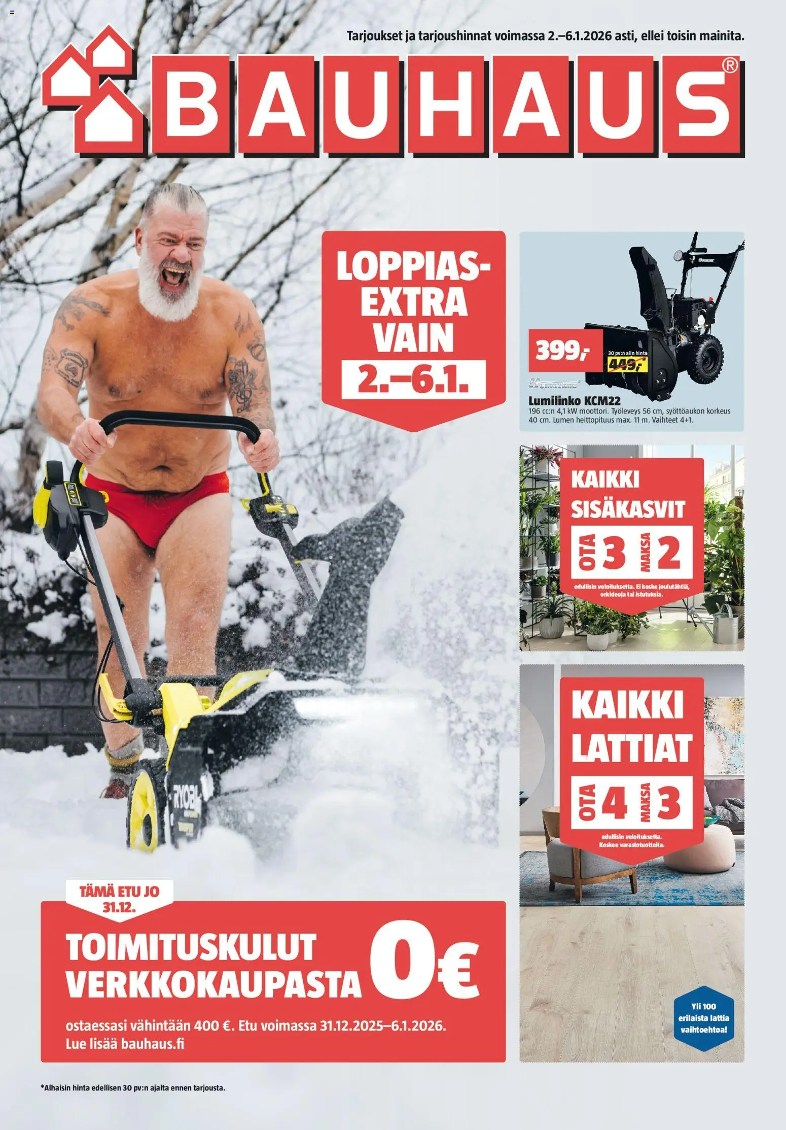 Bauhaus tarjoukset – voimassa 02.01.2026 alkaen | Sivu: 1 | Tuotteet: Lumilinko