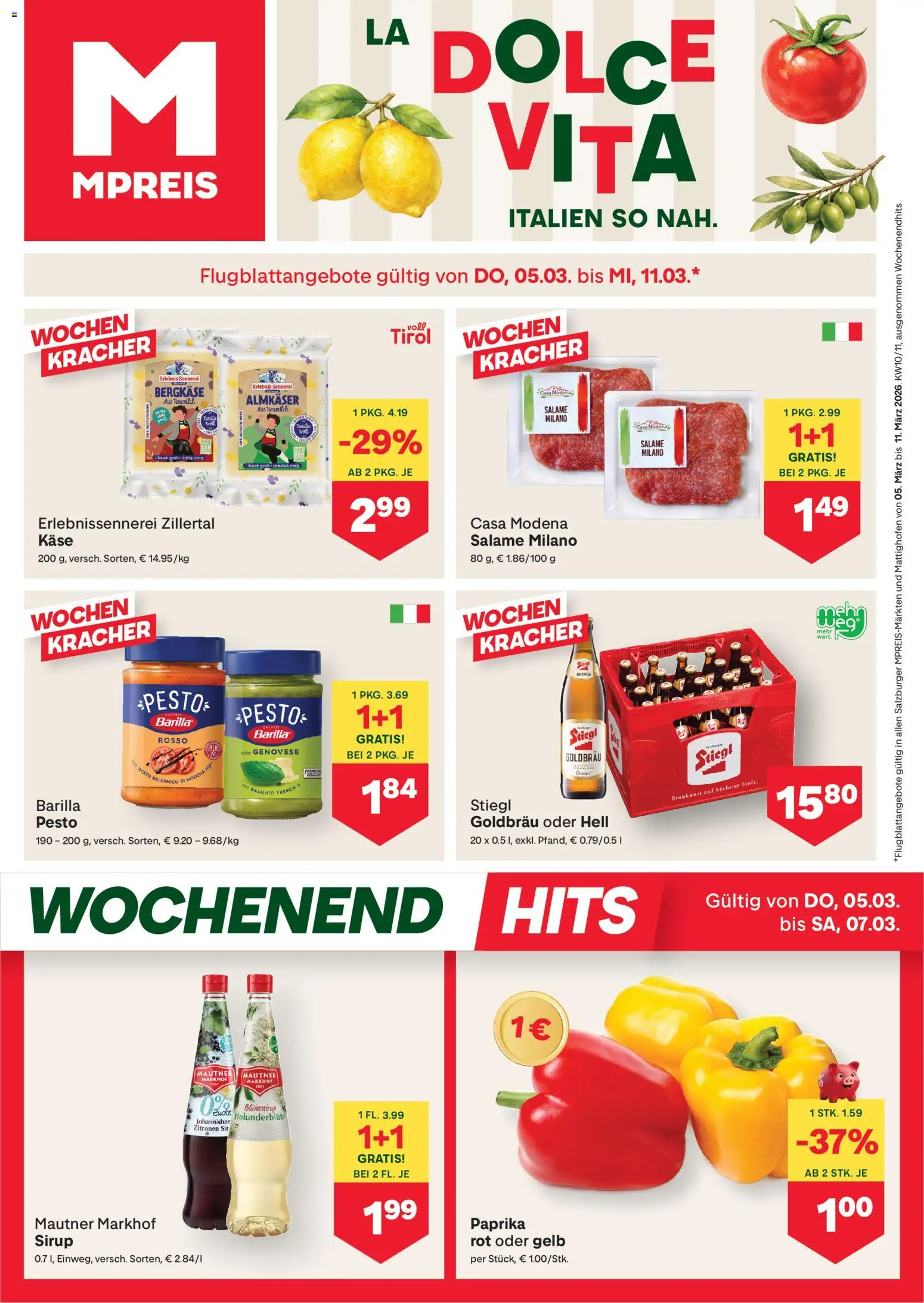 MPREIS Altenmarkt im Pongau gültig ab 05.03.2026 | Seite: 1 | Produkte: Käse