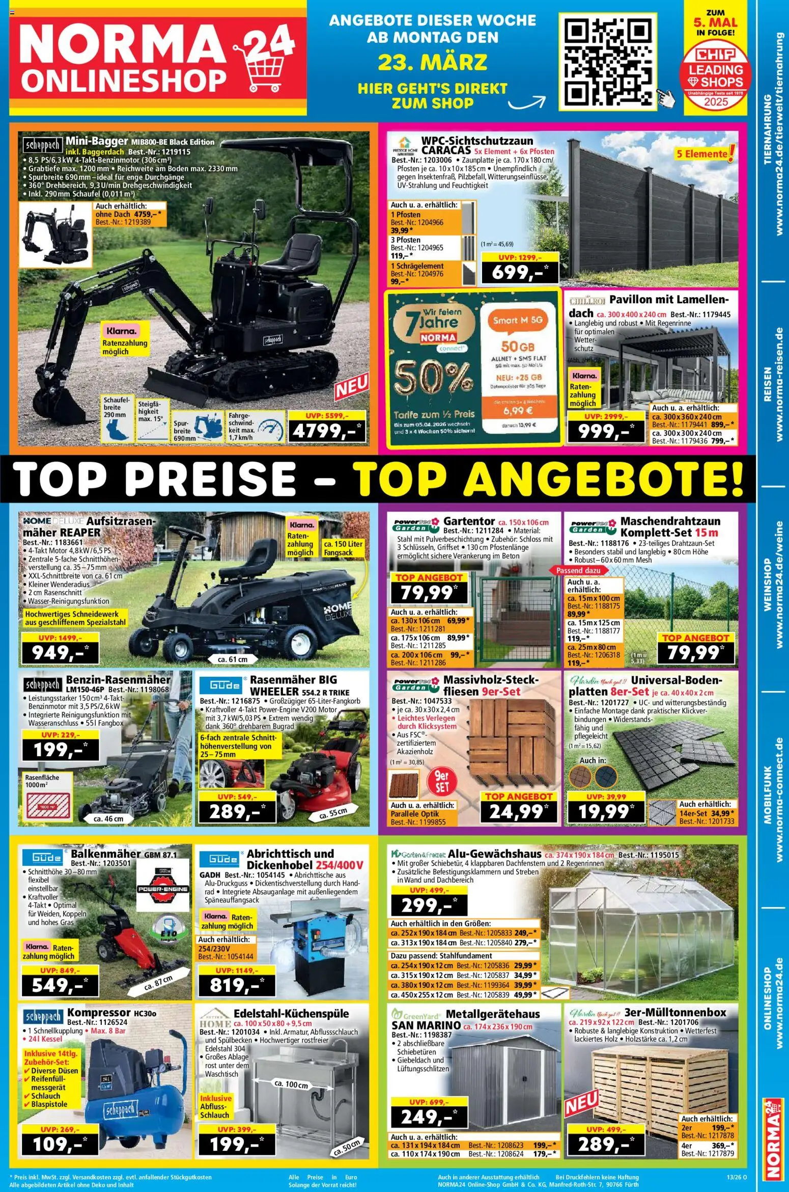 Norma Prospekt 	 – gültig ab 23.03.2026 | Seite: 19 | Produkte: Top, Rasenmäher, Waschtisch