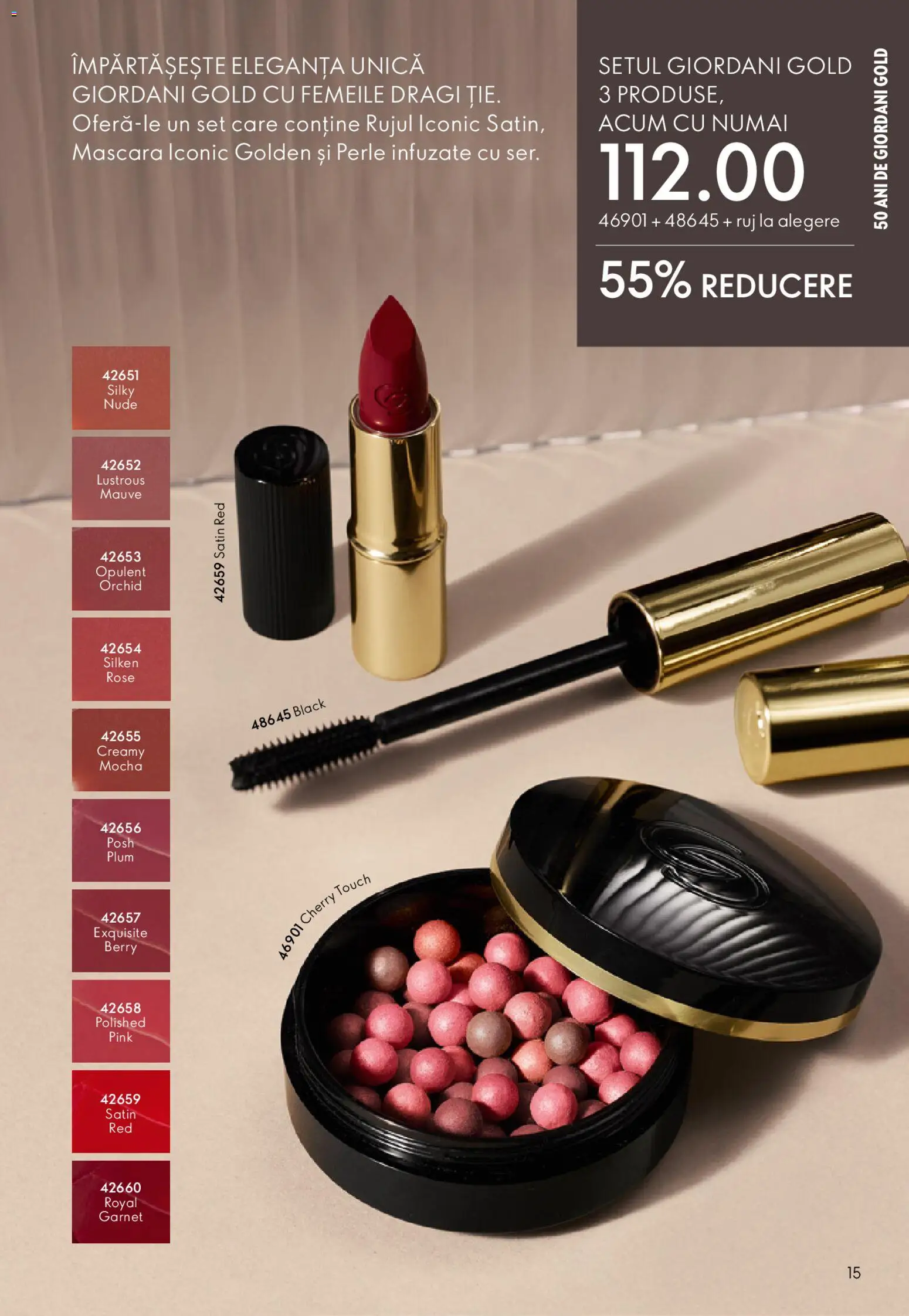 Noul catalog Oriflame – valabil de la 11.02.2026 | Pagină: 15 | Produse: Akrilik boya, Mascara, Ruj
