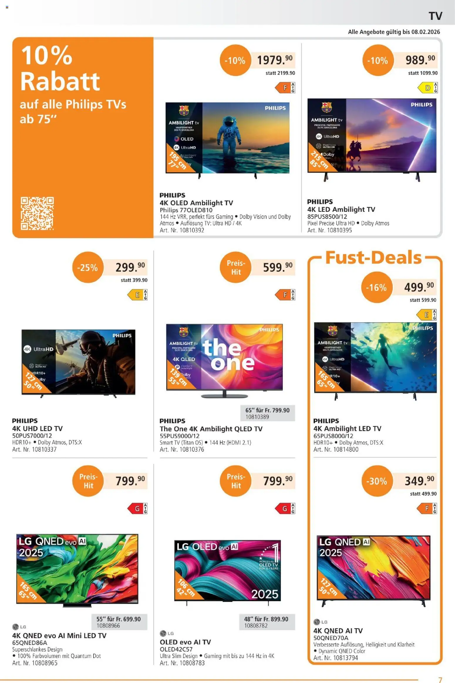 Fust Aktionen – gültig ab 26.01.2026 | Seite: 7 | Produkte: TV, LG, Philips