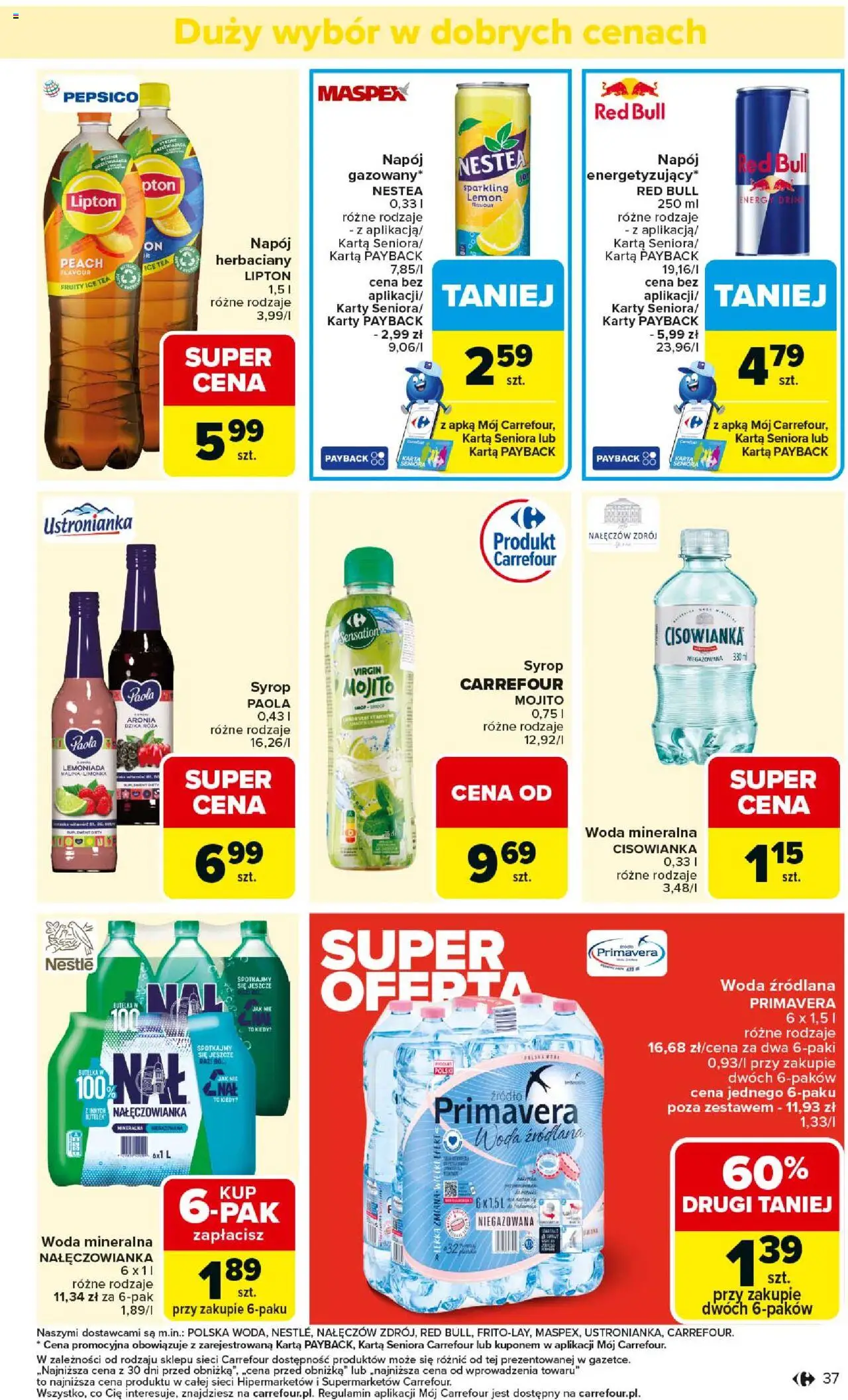 Carrefour Gazetka od 01.09.2025 | Strona: 39 | Produkty: Syrop, Limonka, Red bull, Woda źródlana