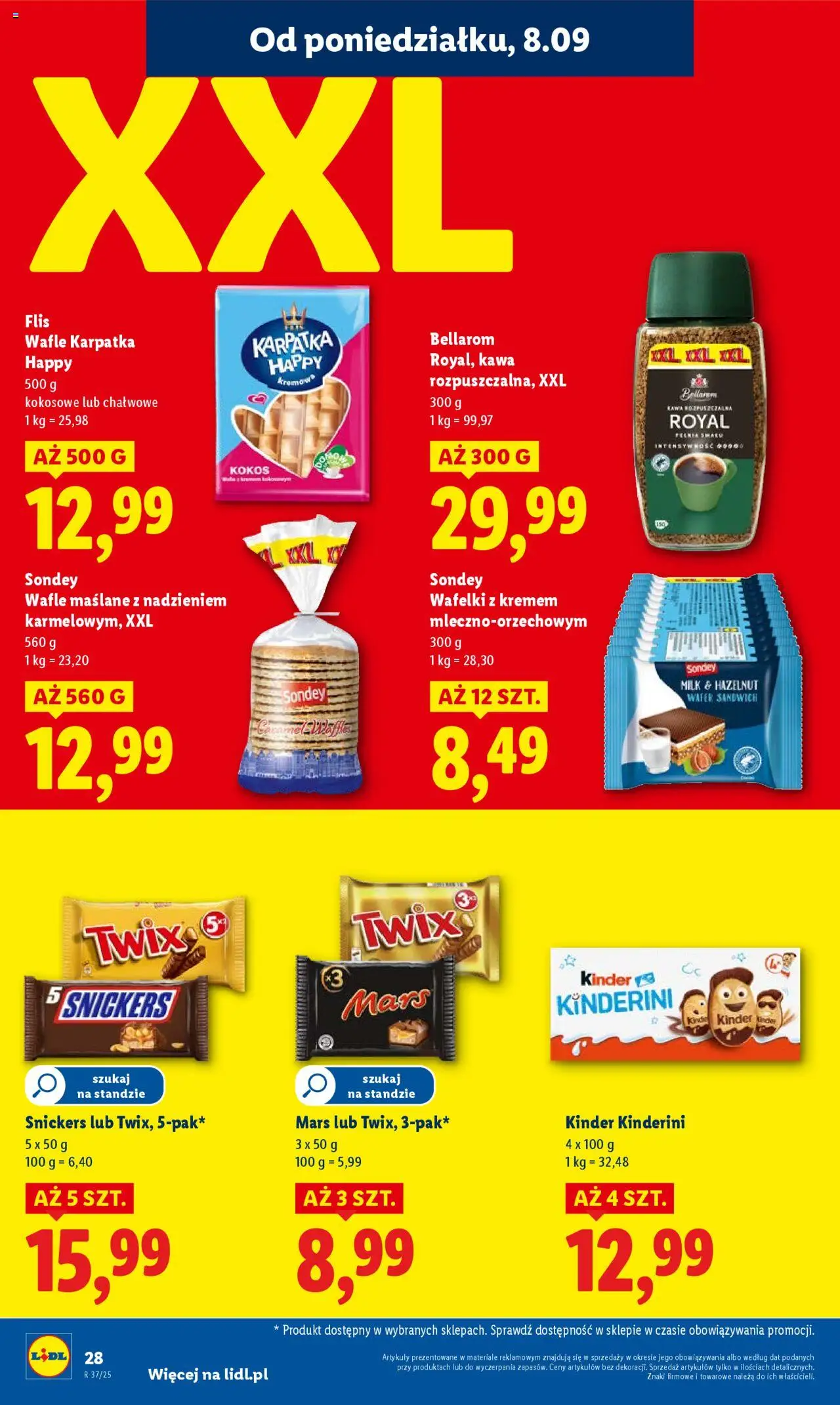 Lidl Gazetka od 08.09.2025 | Strona: 30 | Produkty: Kawa rozpuszczalna, Sandwich, Wafelki, Kawa