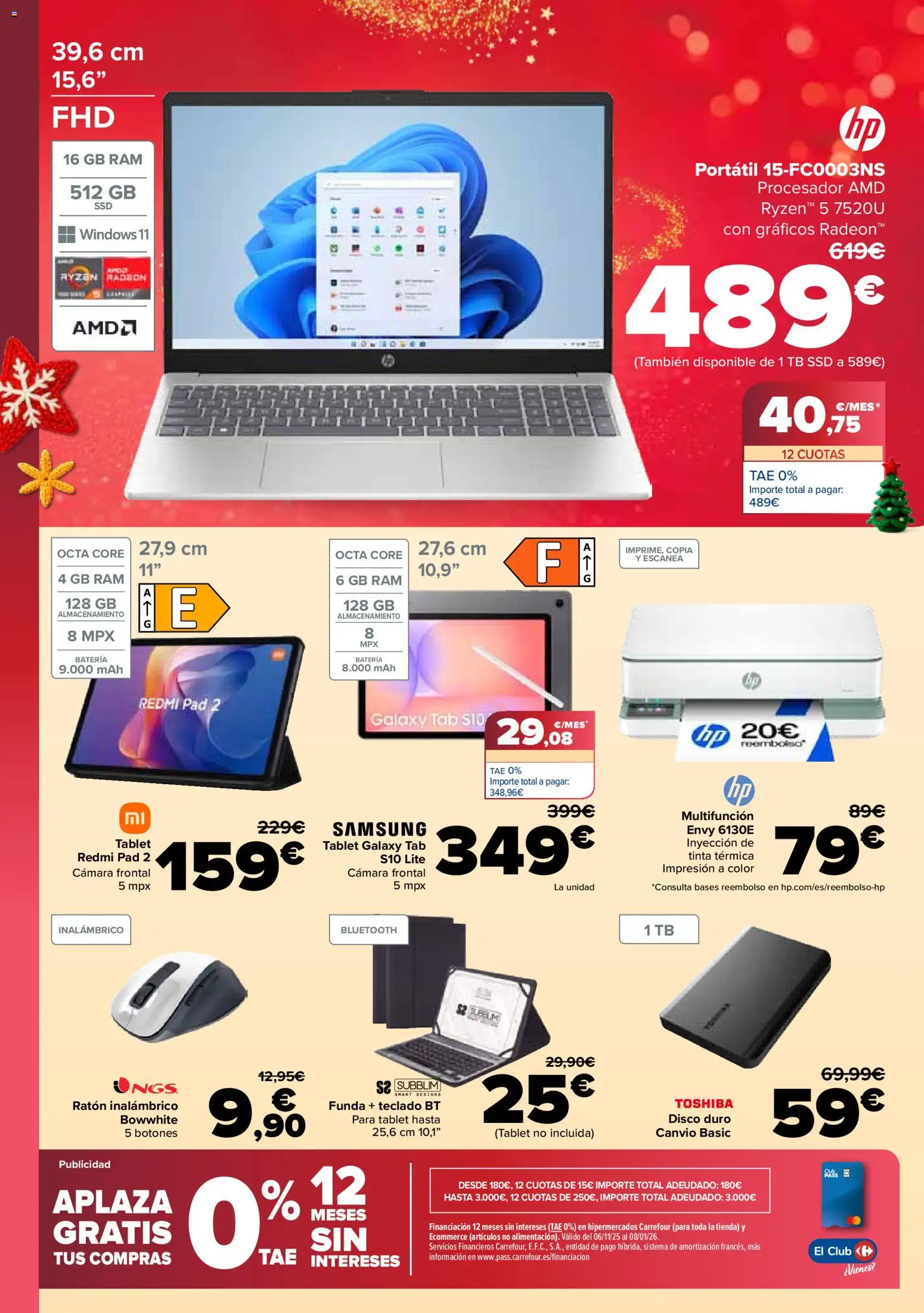 Carrefour folleto │ válido desde el 12.12.2025 | Página: 92 | Productos: Ratón inalambrico, Teclado, Disco, Batería