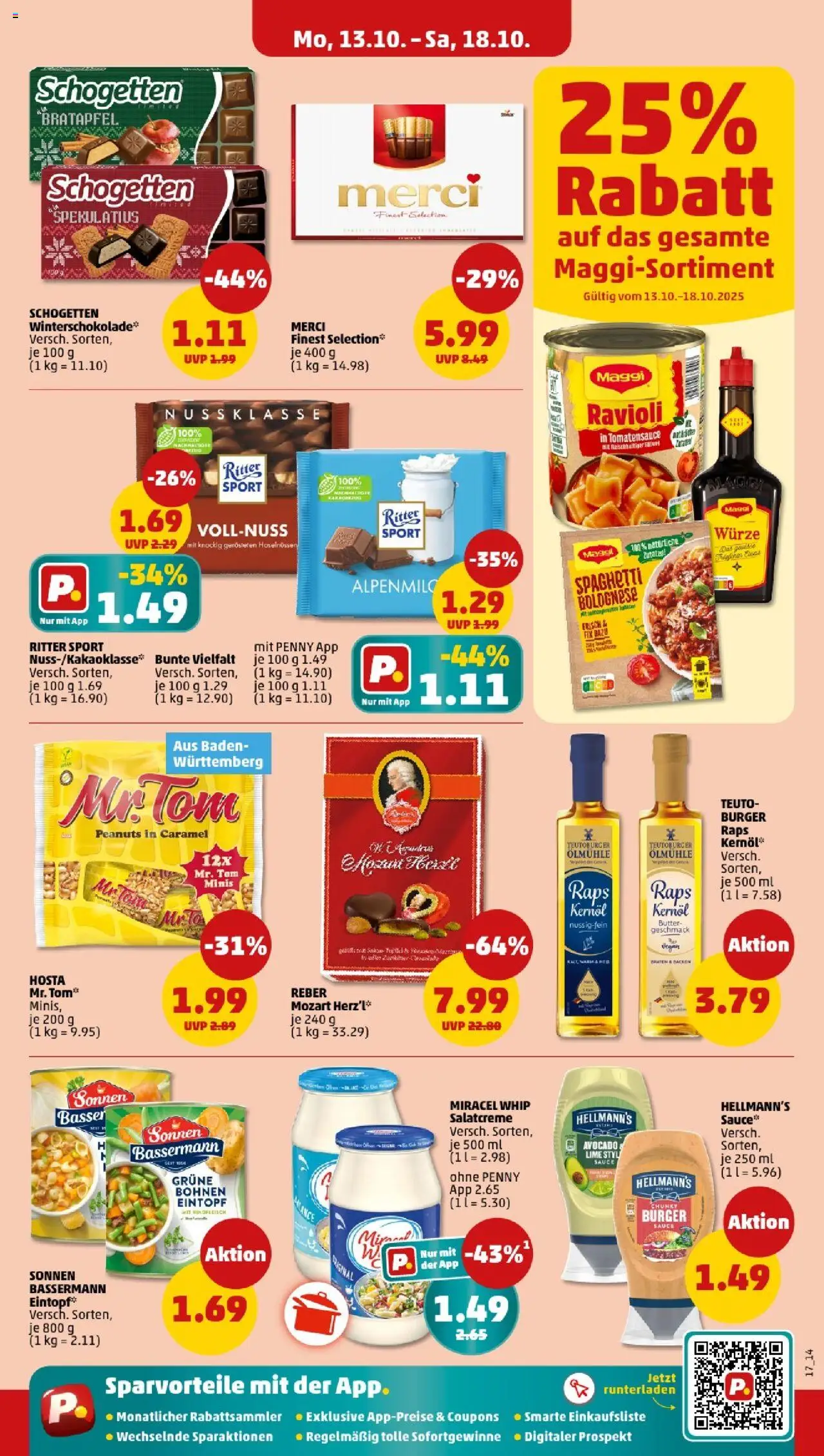 Penny - Baden-Württemberg – gültig ab 13.10.2025 | Seite: 21 | Produkte: Butter, Ritter sport, Avocado, Rindfleisch