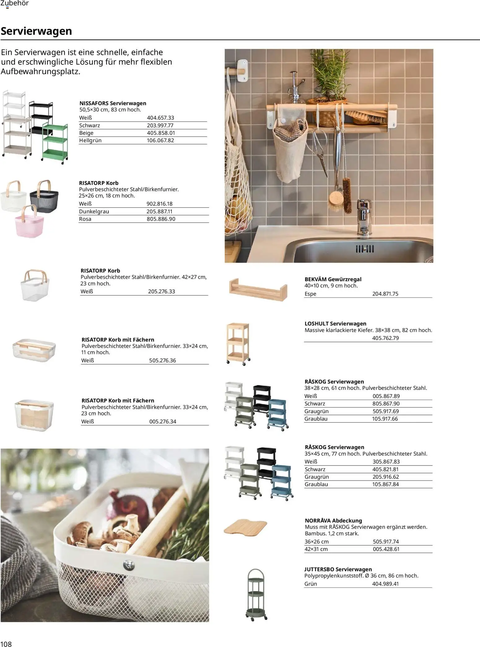 Ikea Küchen  – gültig ab 02.01.2026 | Seite: 108 | Produkte: Servierwagen, Korb