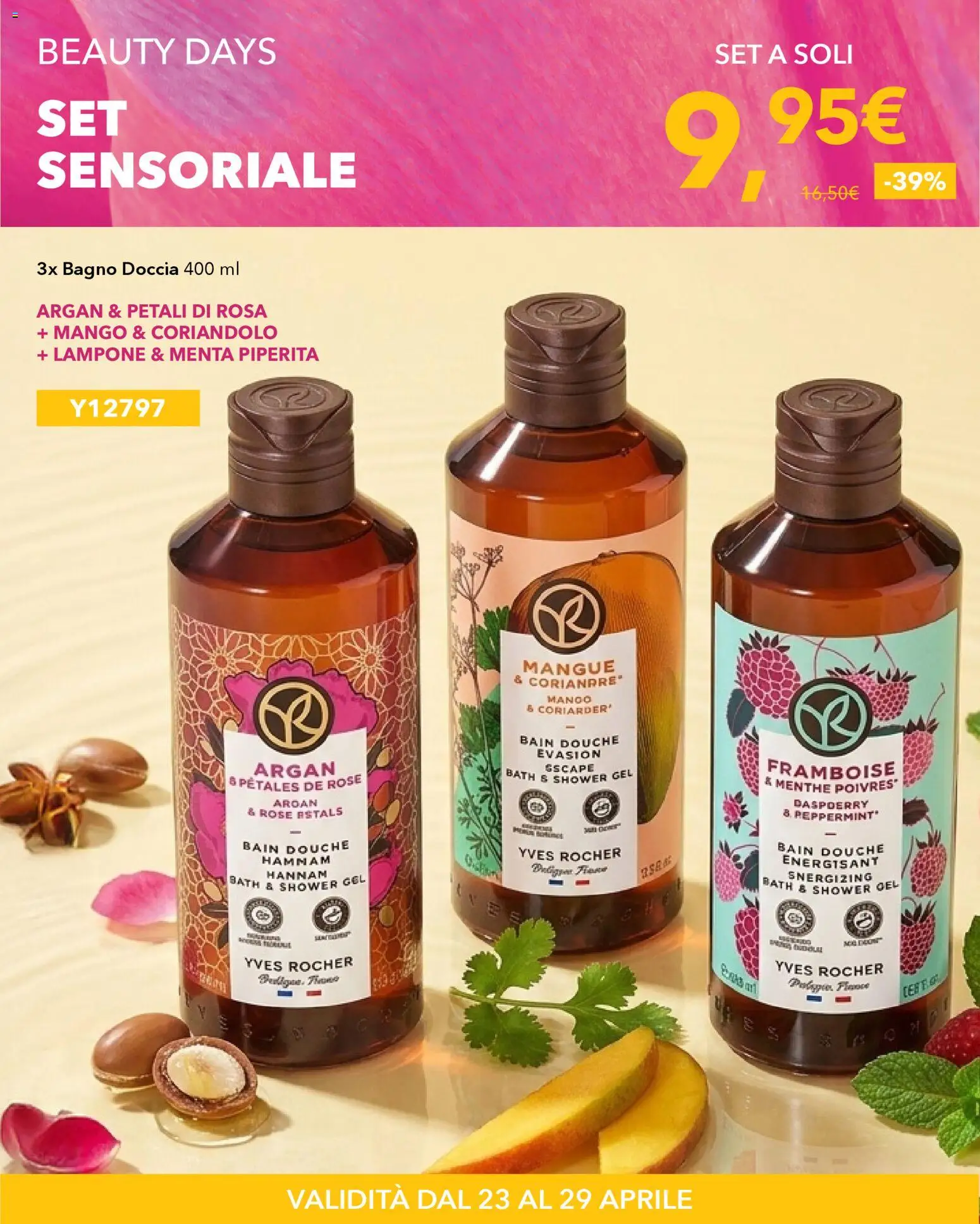 Volantino Yves Rocher del 23.04.2026 | Pagina: 16 | Prodotti: Mango, Menta, Bagno, Doccia