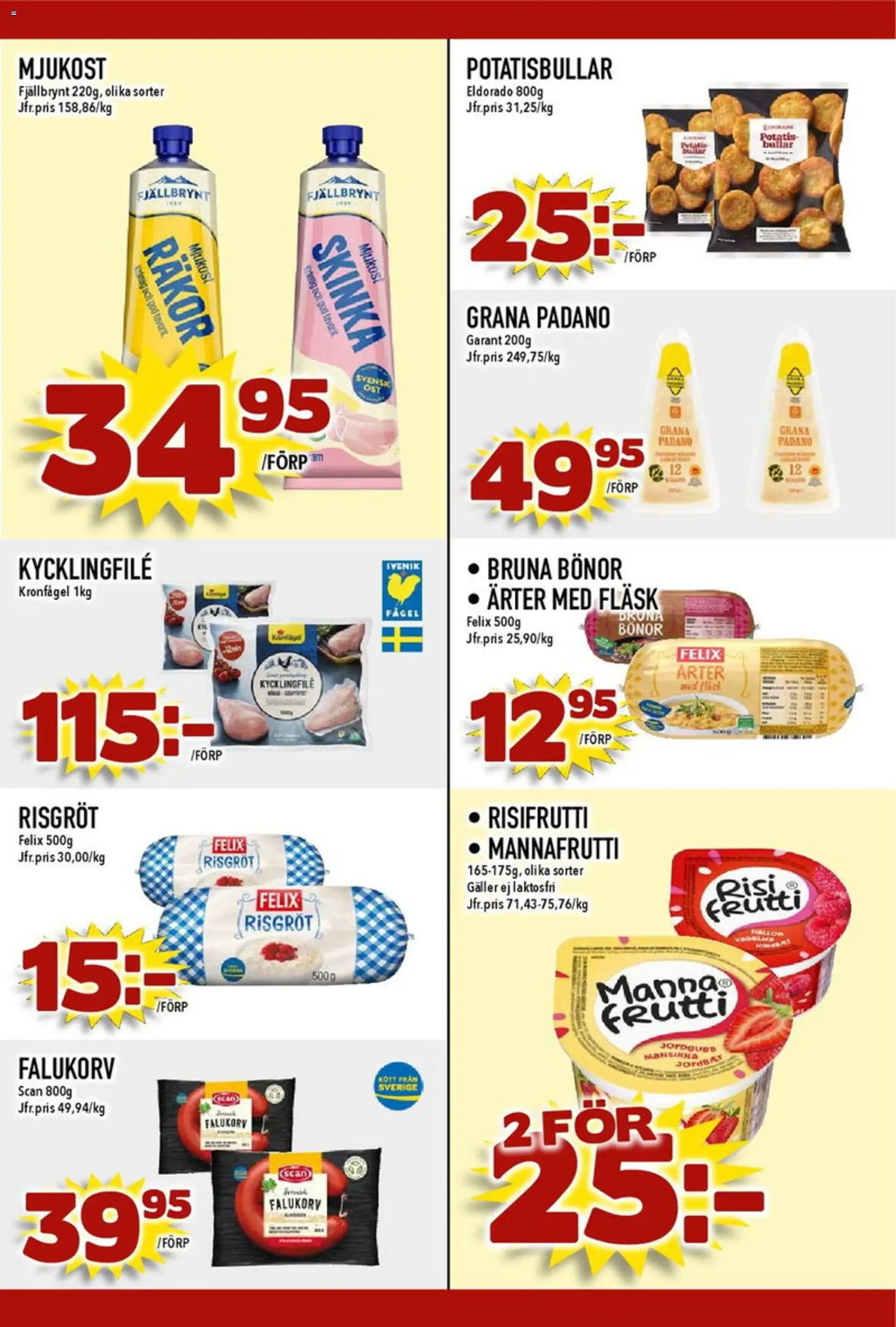 Matdax reklamblad aktuell från 09.03.2026 | Sida: 18 | Produkter: Galler, Risifrutti, Potatisbullar, Bönor