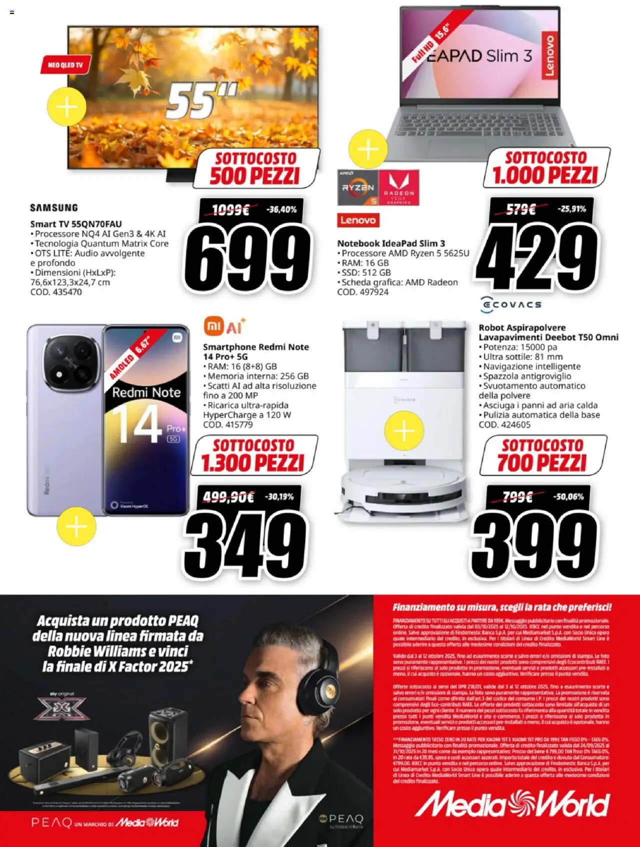 Volantino Media World del 03.10.2025 | Pagina: 35 | Prodotti: Smartphone, TV, Robot, Navigazione