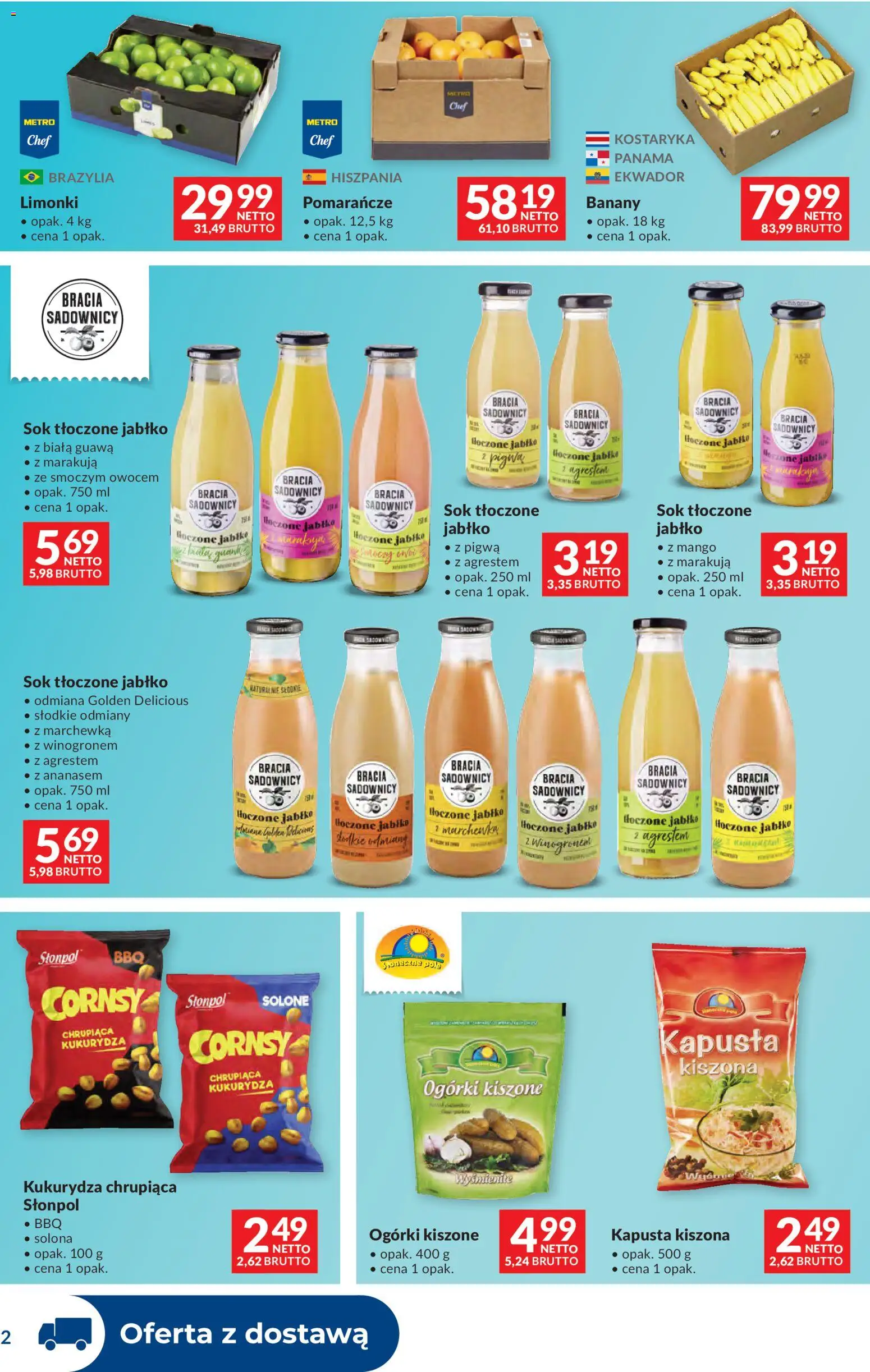 Makro Gazetka - Dystrybucja do sklepów od 27.12.2025 | Strona: 2 | Produkty: Kapusta kiszona, Sok, Pomarańcze, Marchewka