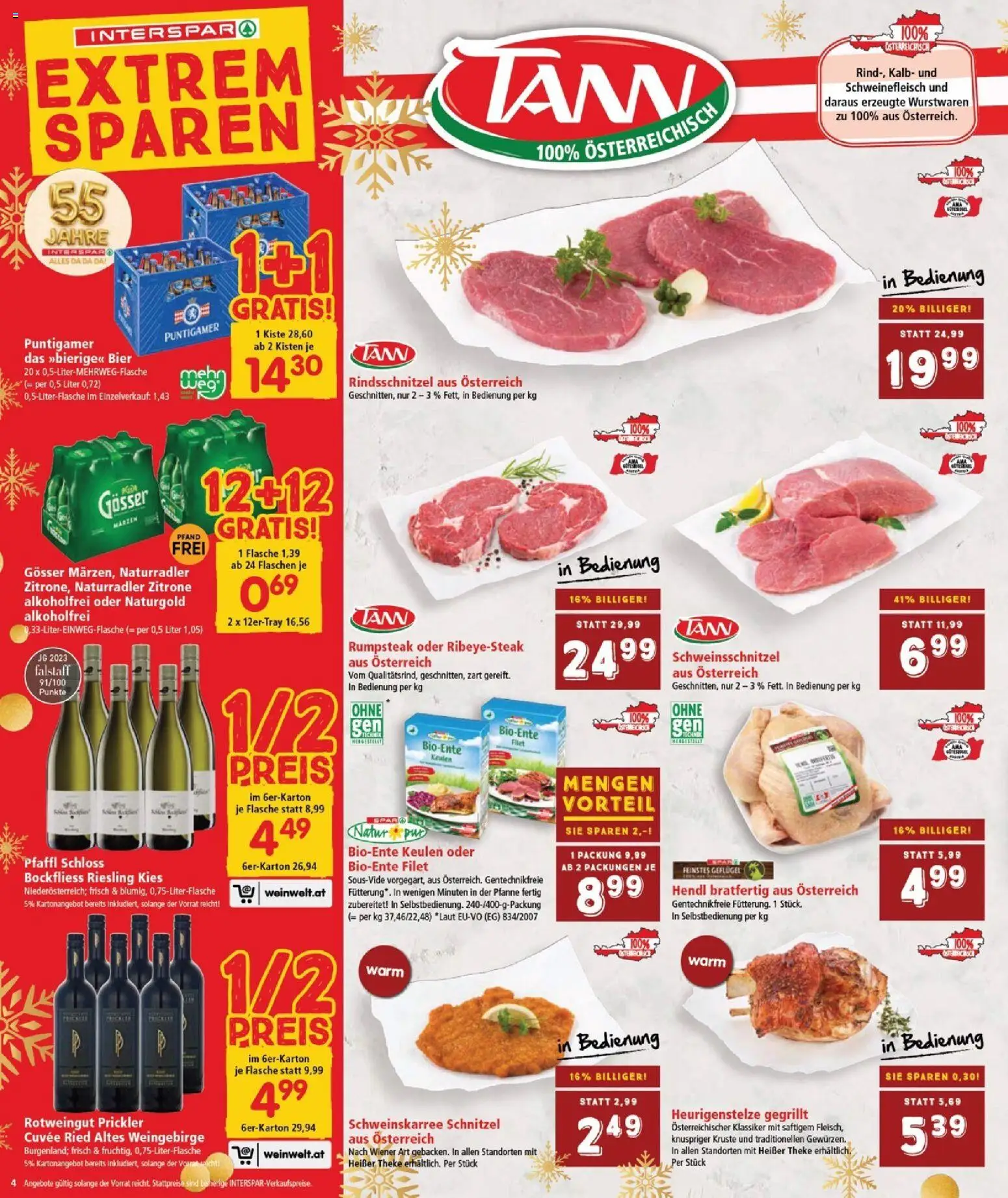 Interspar Flugblatt - Burgenland gültig ab 18.12.2025 | Seite: 4 | Produkte: Zitrone, Bier, Schweinefleisch