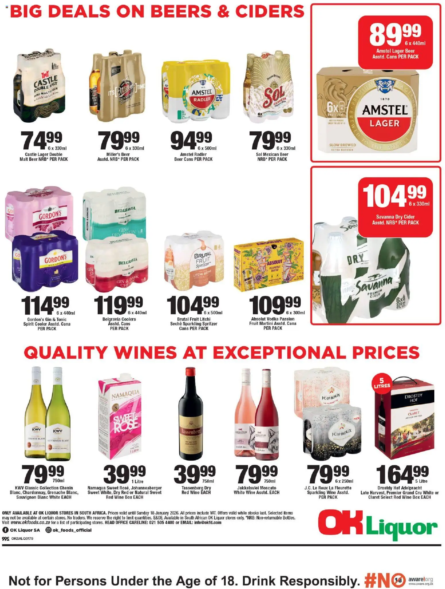 New OK Foods catalogue – valid from 05.01.2026 | Page: 2 | Products: Tonic, Cooler, Beer, Fruit