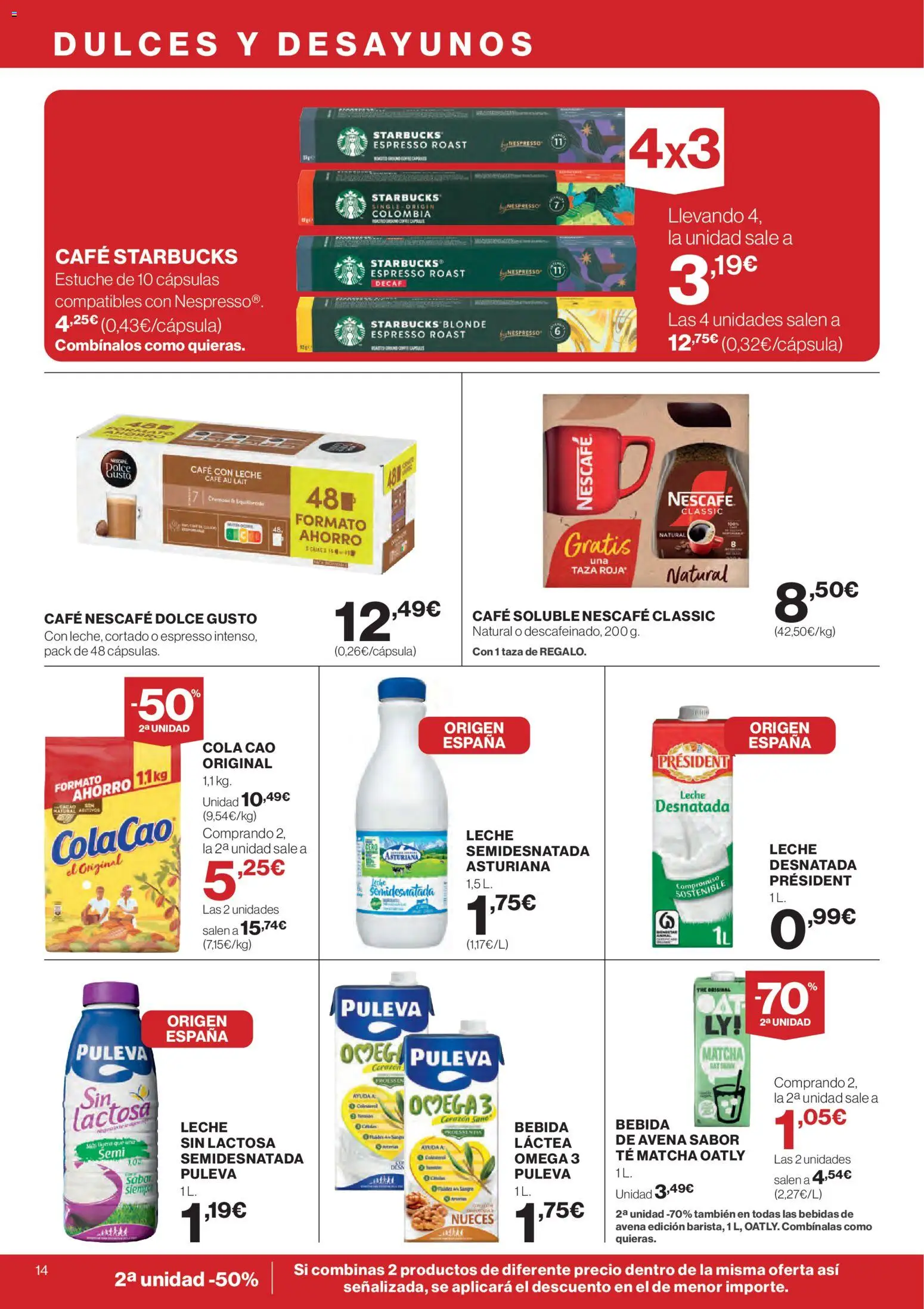 El Corte Inglés ofertas │ válido desde el 12.03.2026 | Página: 14 | Productos: Δοχείο φοντί, Café con leche, Café, Té