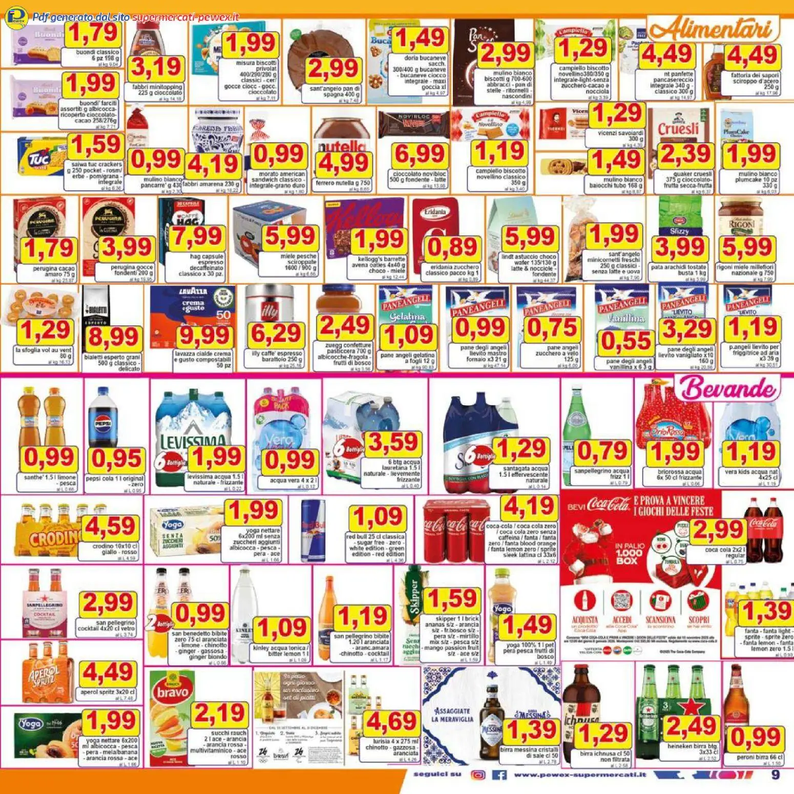 Volantino Pewex del 16.12.2025 | Pagina: 9 | Prodotti: Chinotto, Tubo, Birra messina, Lavazza