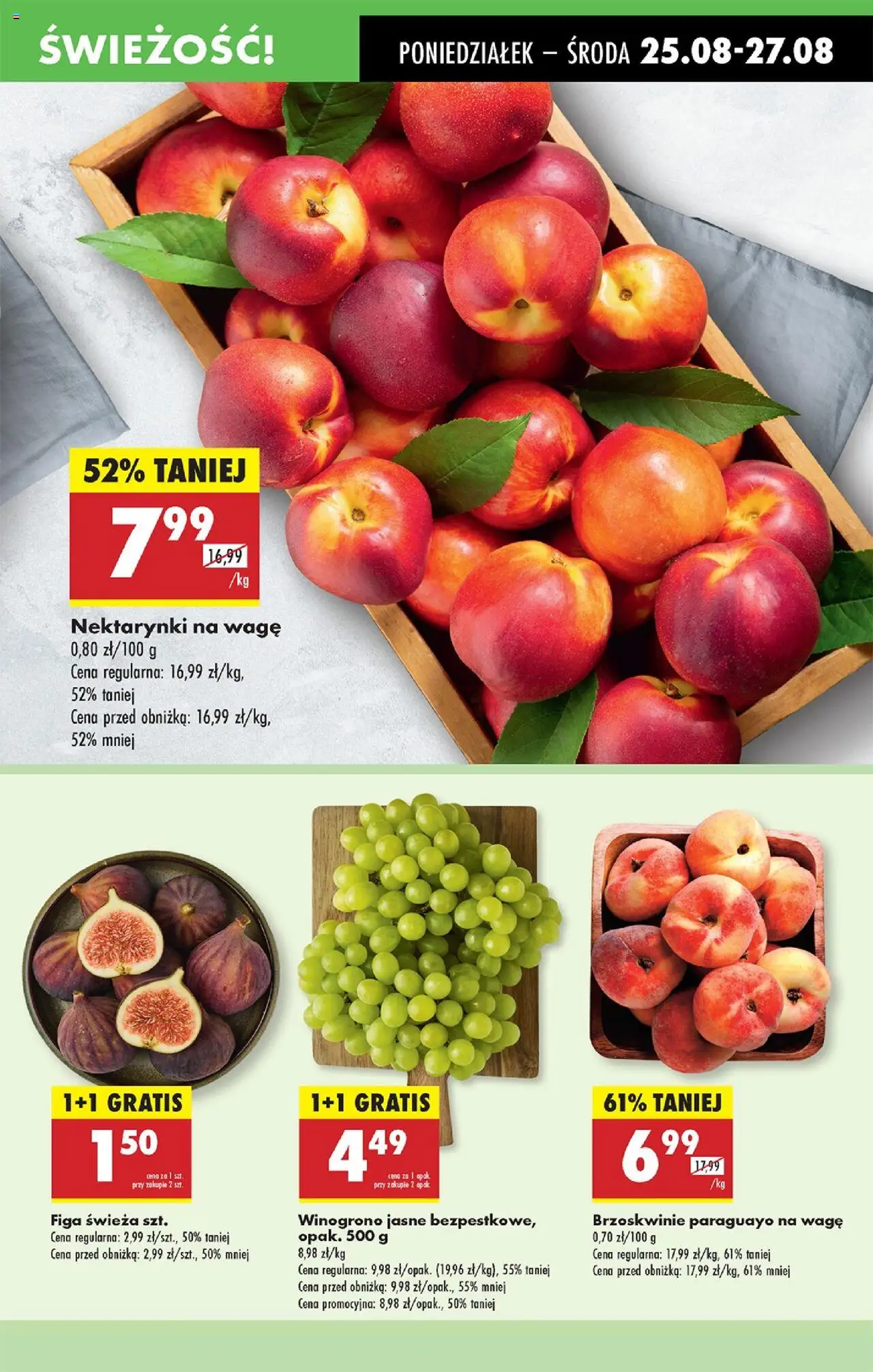 Biedronka gazetka od 25.08.2025 | Strona: 23 | Produkty: Winogrono, Brzoskwinie