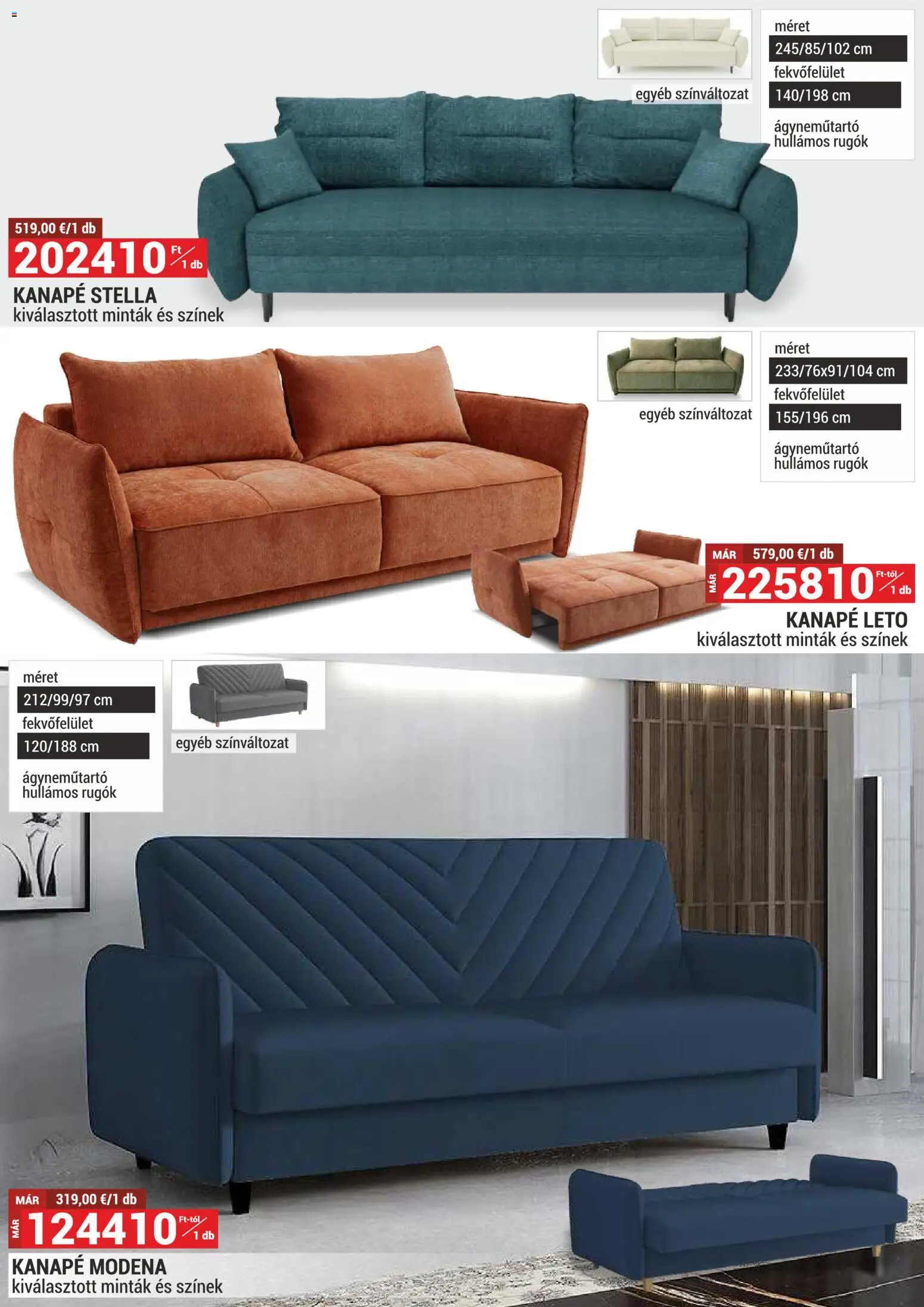 Merkury Market akciós ujság - amely érvényes a következő dátumtól: 01.04.2026 | Oldal: 23 | Termékek: Kanapé