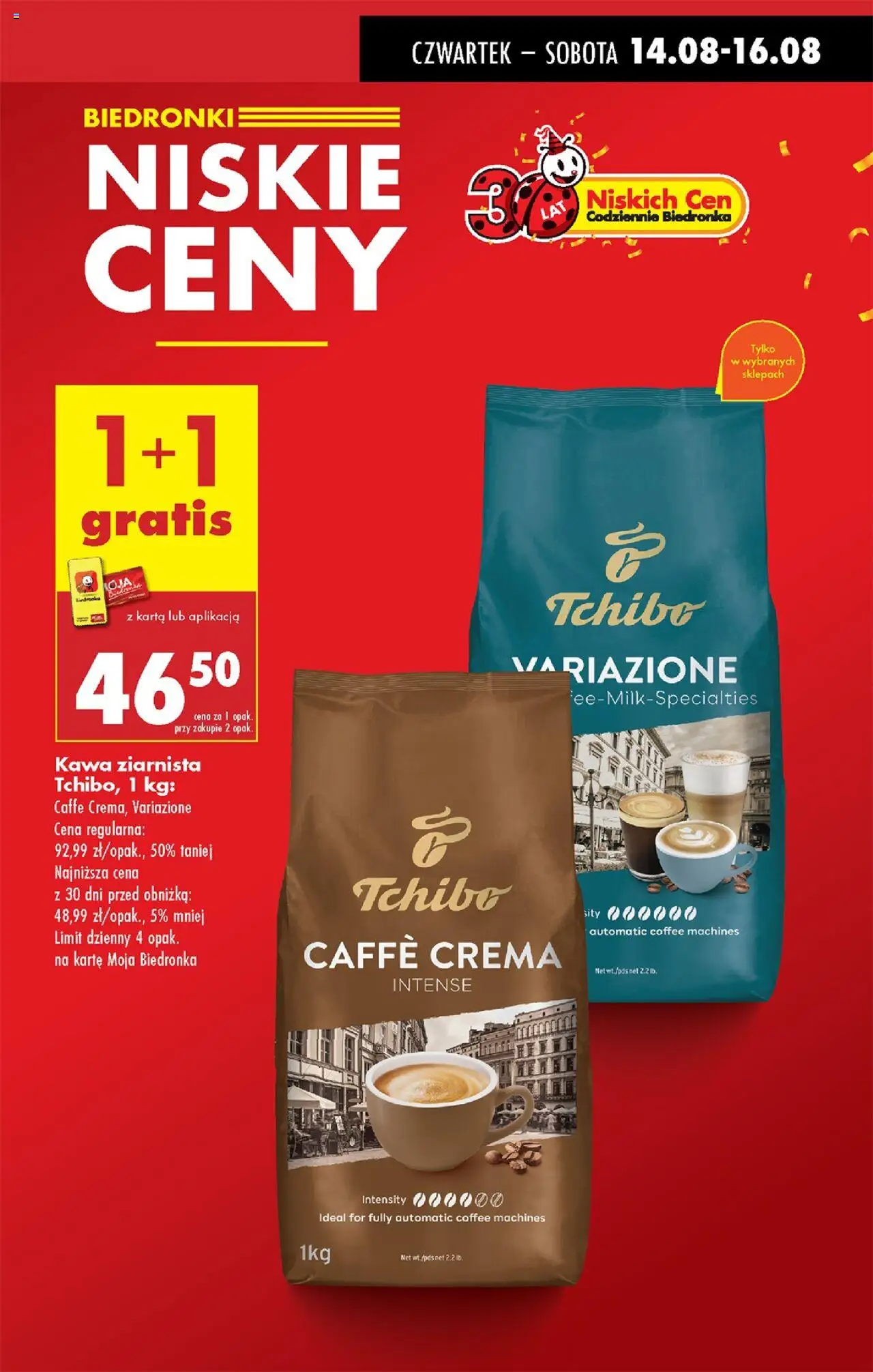 Biedronka gazetka - Oferta w tym tygodniu od 14.08.2025 | Strona: 5 | Produkty: Karta, Kawa ziarnista, Tchibo, Kawa