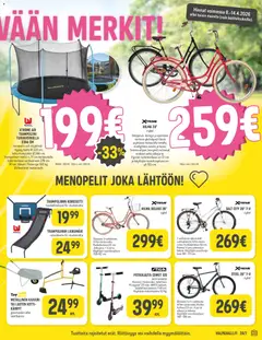 Halpa Halli-mainoslehti voimassa 08.04.2026 alkaen | Sivu: 9 | Tuotteet: Matto, Potkulauta, Trampoliini
