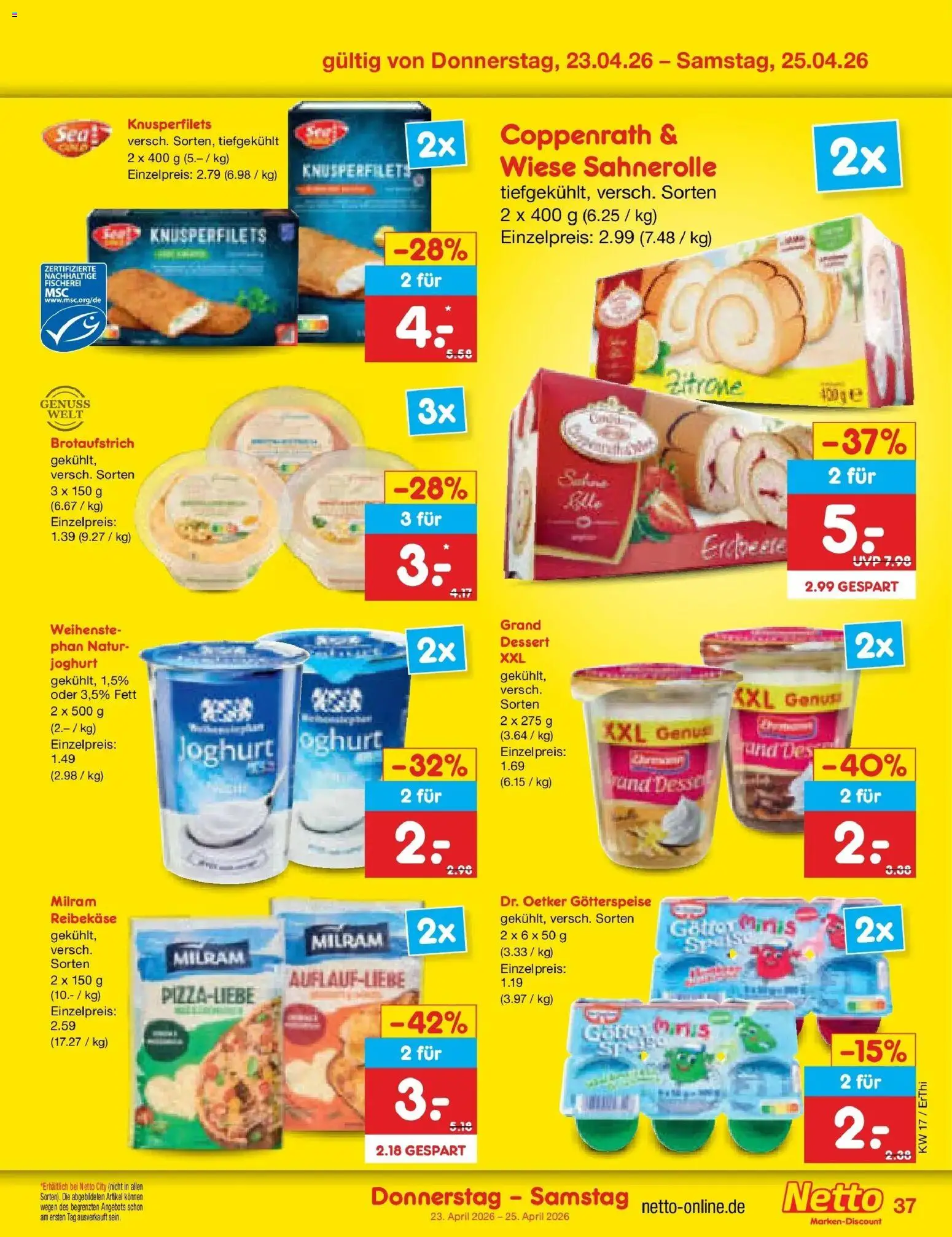 Netto Marken-Discount Prospekt Pirna	 – gültig ab 20.04.2026 | Seite: 53 | Produkte: Joghurt, Milram, Zitrone, Reibekase