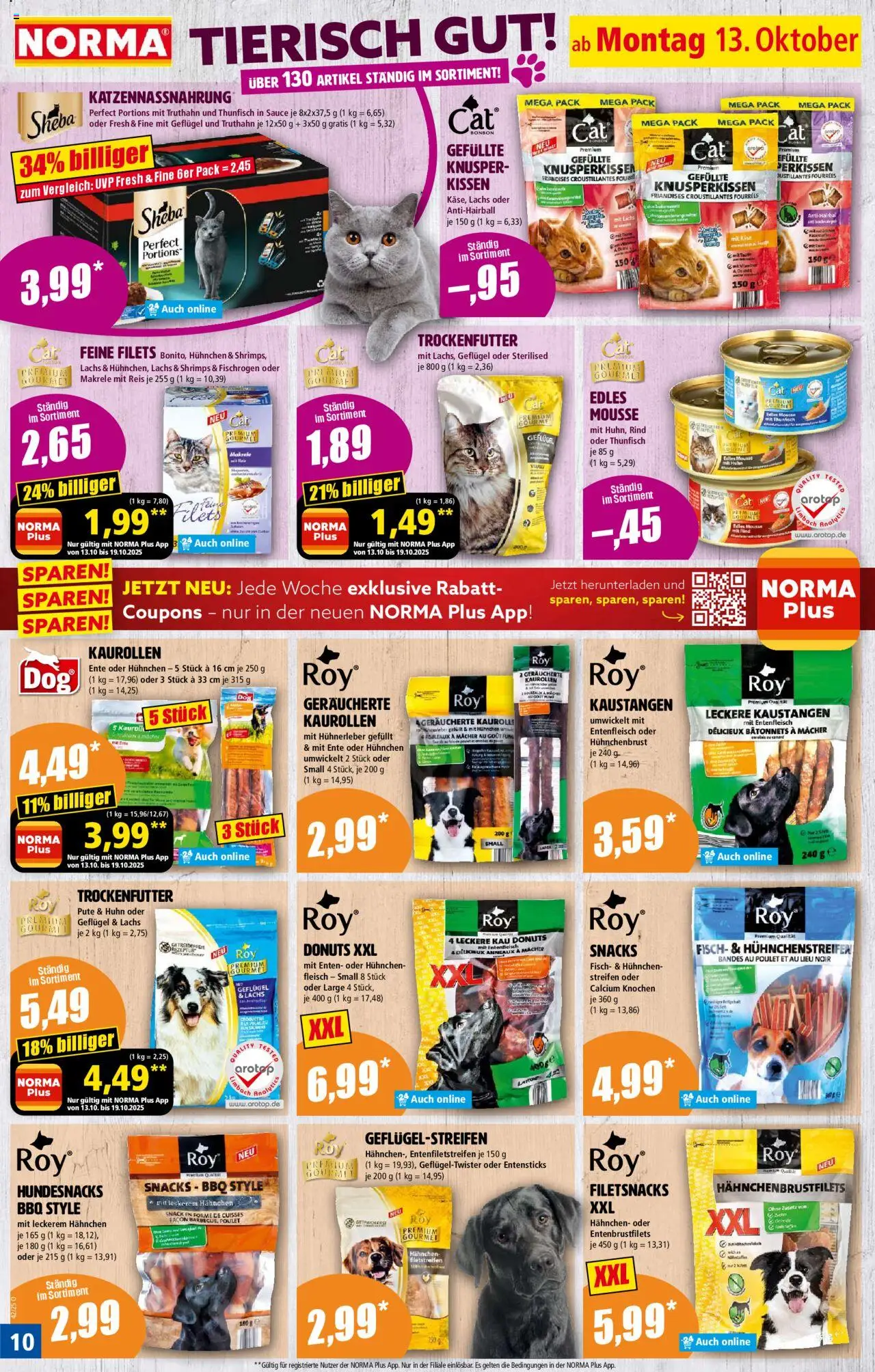 Norma Prospekt 	 – gültig ab 13.10.2025 | Seite: 10 | Produkte: Kissen, Thunfisch, Fleisch, Ente