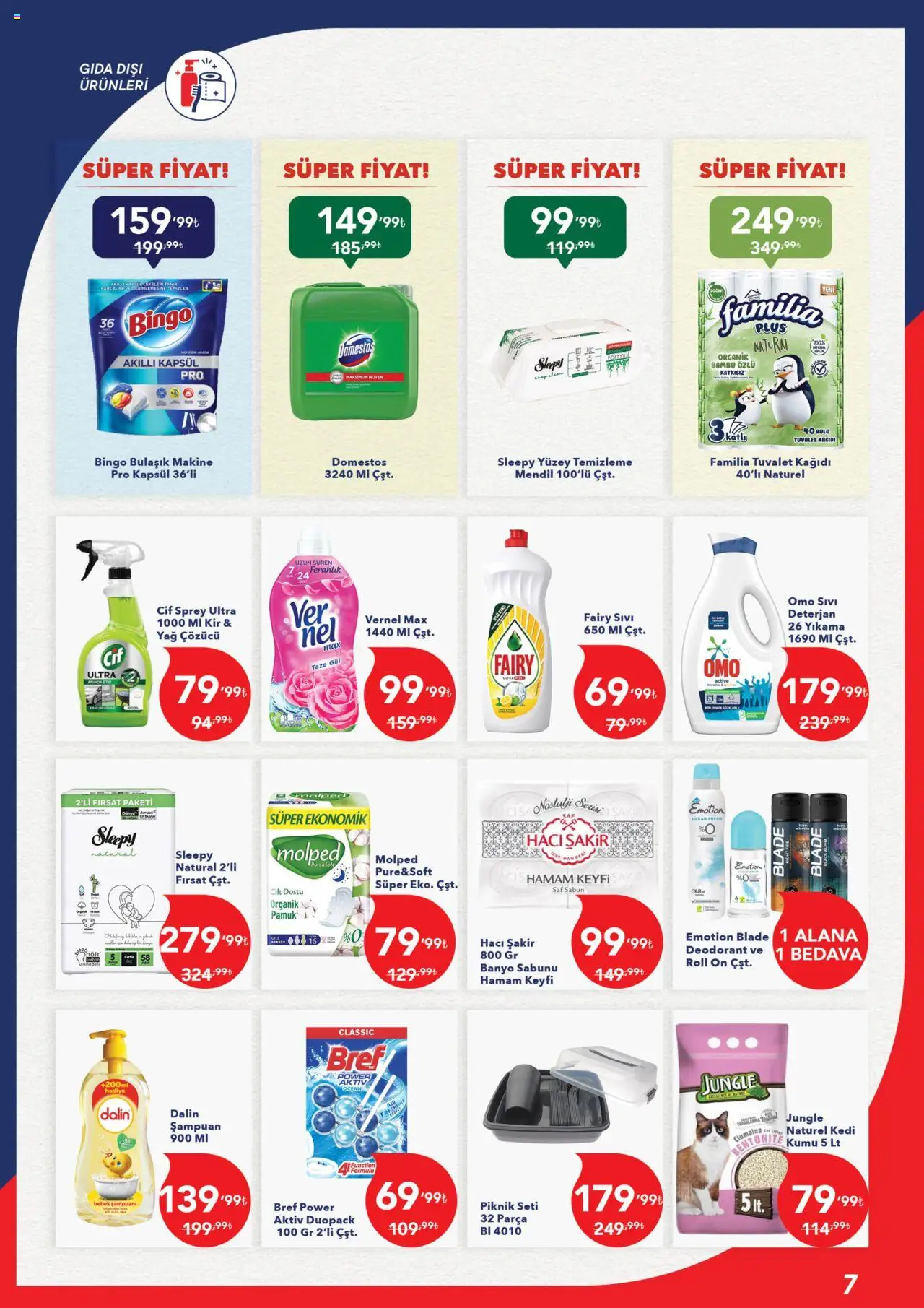 Kim Market Katalog - 18.09.2025 tarihinden itibaren geçerlidir | Sayfa: 7 | Ürünler: Banyo, Sabun, Deterjan, Yağ çözücü
