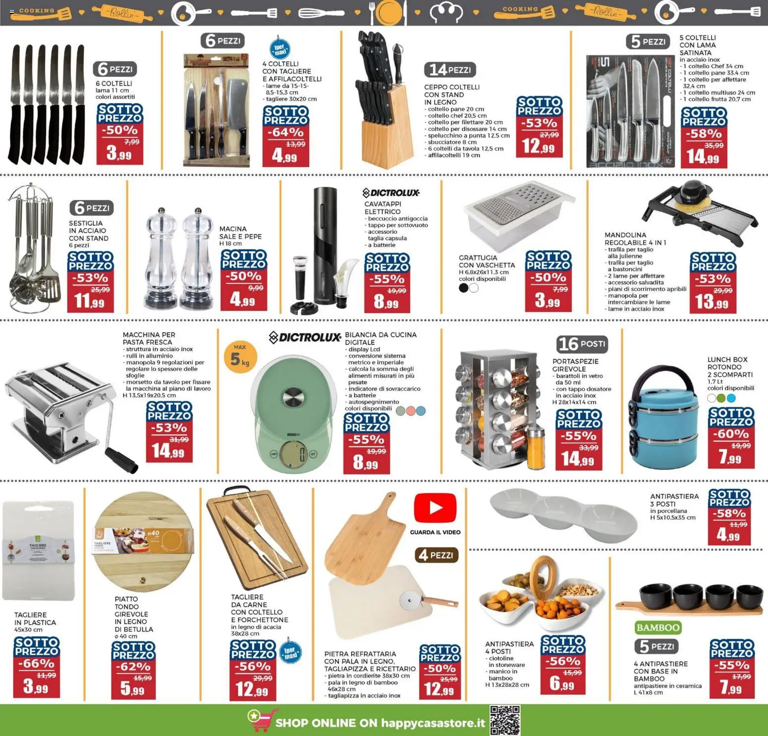 Volantino Happy Casa del 04.12.2025 | Pagina: 4 | Prodotti: Pepe, Tagliere, Macina, Batterie