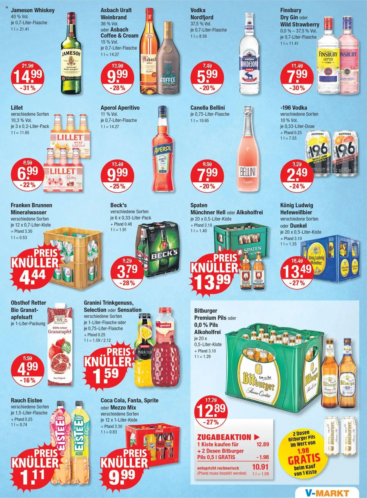 V-Markt - /Oberbayern - gültig ab dem 28.08.2025 | Seite: 9 | Produkte: Bitburger, Granatapfel, Grapefruit, Granini