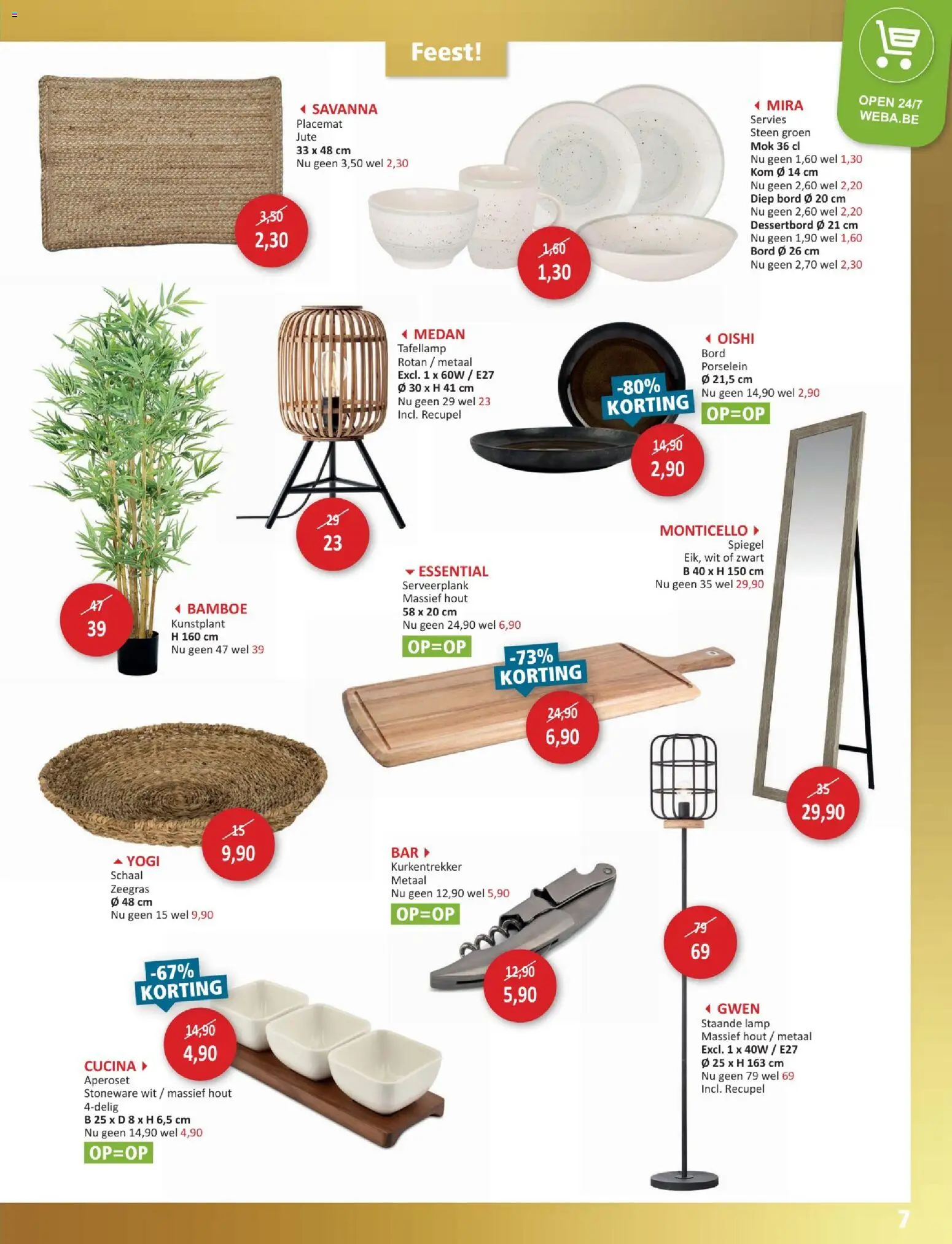 {H1} | Pagina: 7 | Producten: Spiegel, Servies, Bord, Schaal