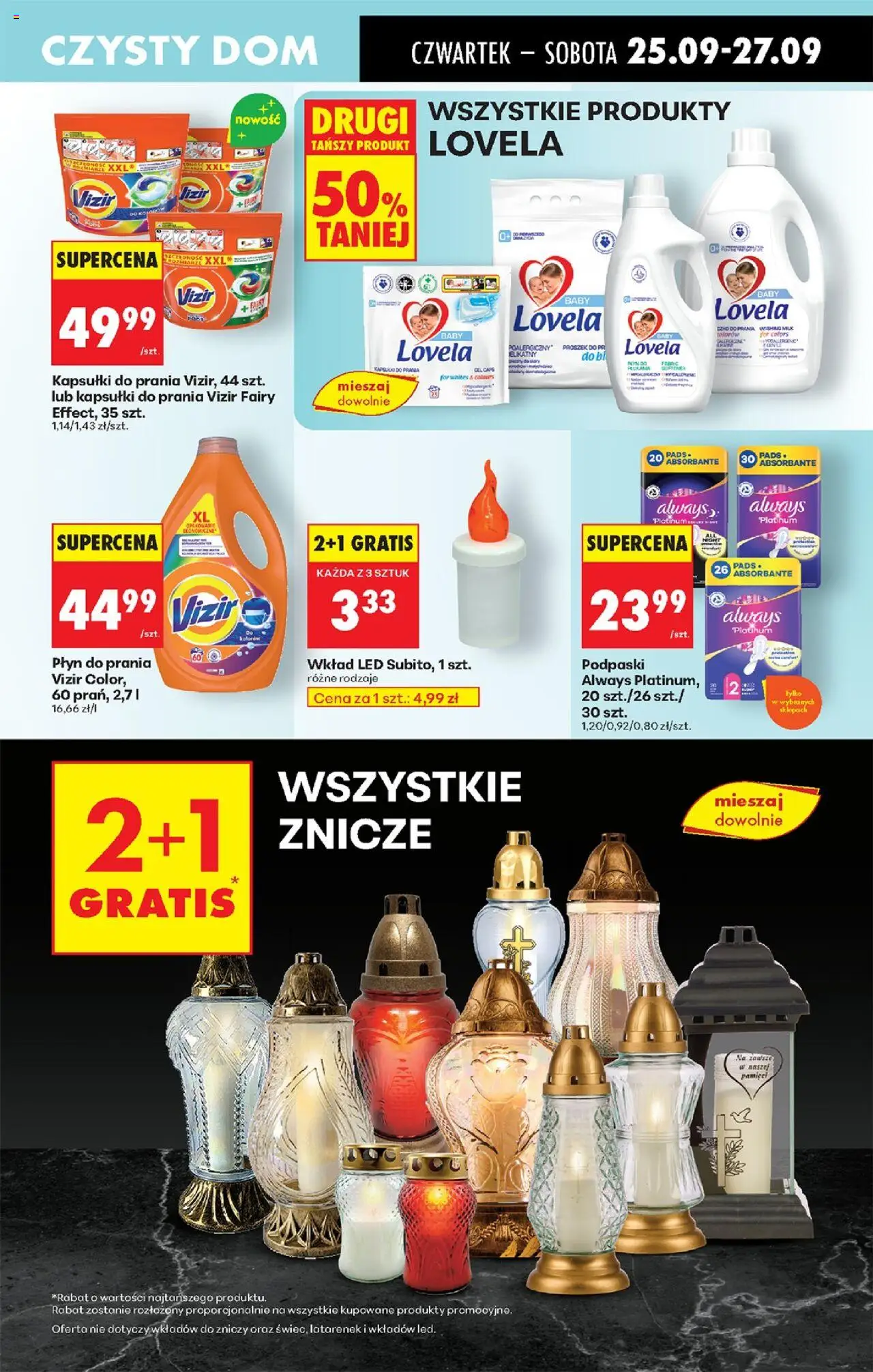 Biedronka gazetka - Oferta w tym tygodniu od 25.09.2025 | Strona: 67 | Produkty: Kapsułki do prania Vizir, Podpaski, Fairy, Detergent