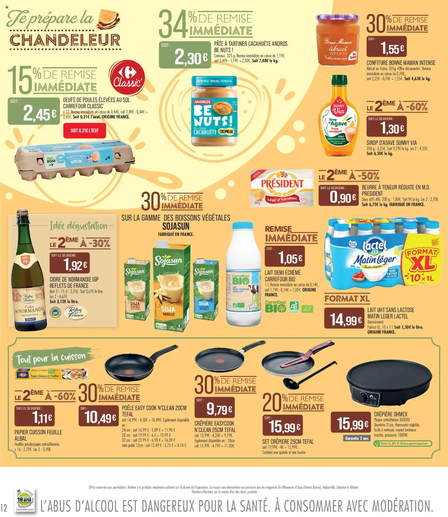 {H1} | Page: 12 | Produits: Pâte à tartiner, Cidre, Tefal, Lait
