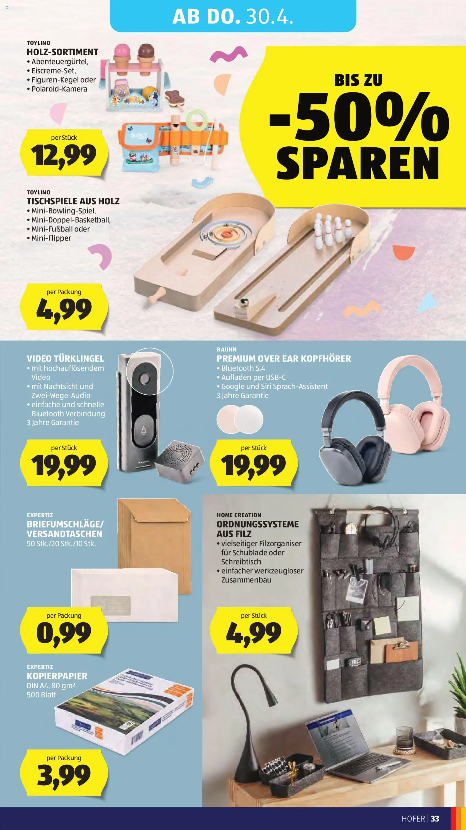 Hofer AT akciós ujság - amely érvényes a következő dátumtól: 24.04.2026 | Oldal: 37 | Termékek: Videó