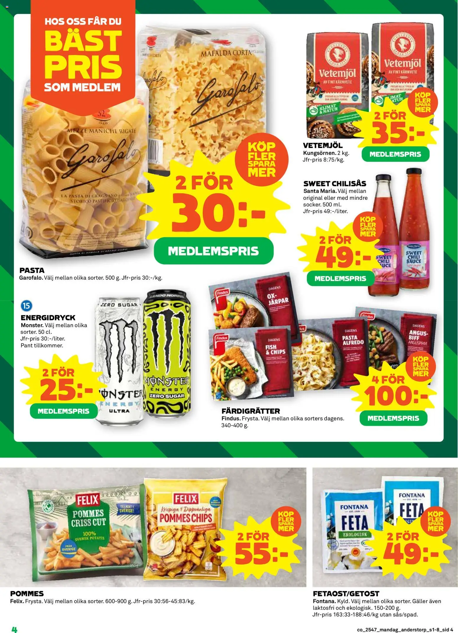 Coop reklamblad aktuell från 17.11.2025 | Sida: 4 | Produkter: Galler, Chips, Energidryck, Potatis
