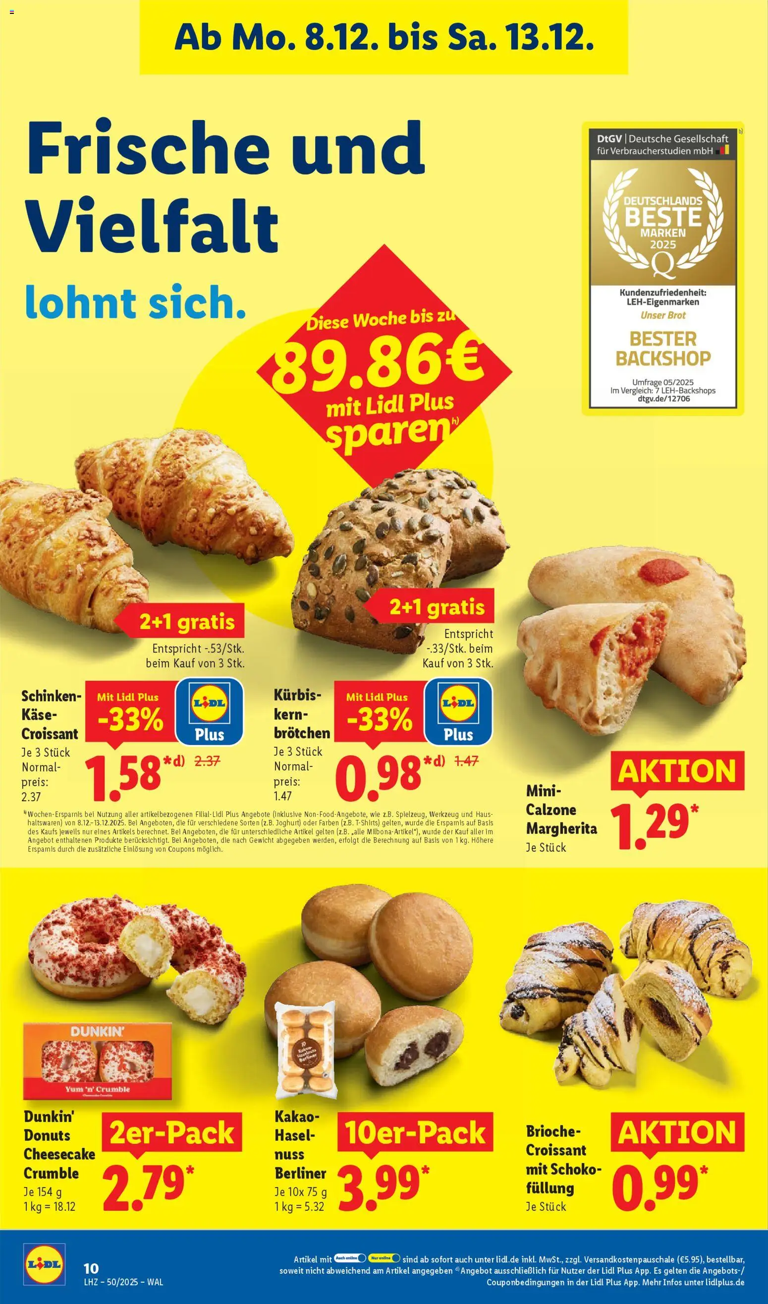 Lidl Prospekt Kornwestheim – gültig ab 08.12.2025 | Seite: 18 | Produkte: Gewicht, Donuts, Kürbis, Brot