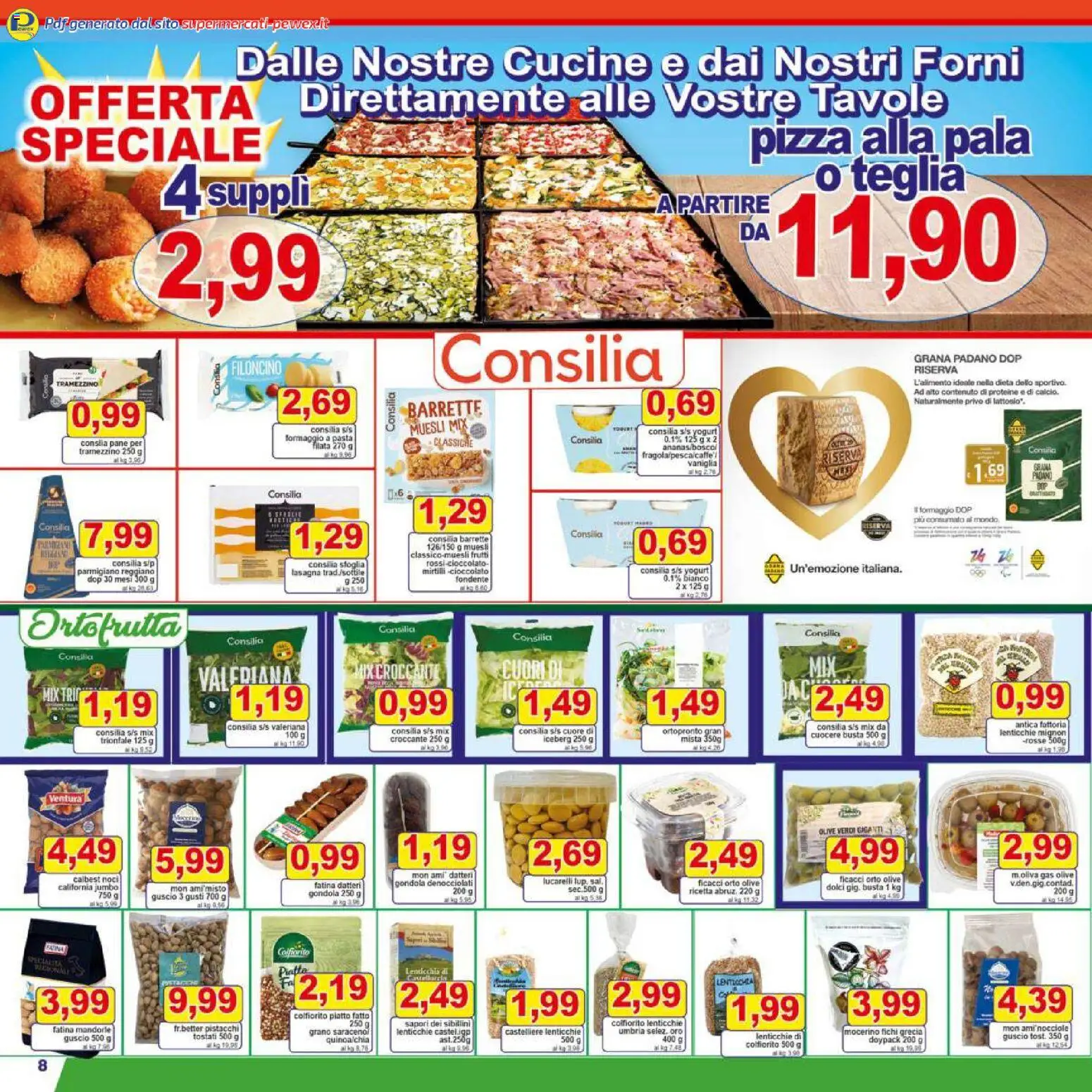 Volantino Pewex del 27.12.2025 | Pagina: 8 | Prodotti: Pane, Pizza, Pistacchi, Piatto