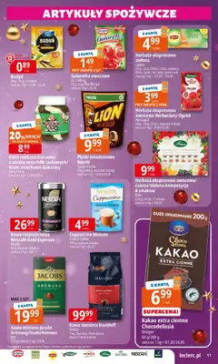 Pogląd oferty "E.Leclerc Gazetka" - ważna od 15.12.2025 | Strona: 11 | Produkty: Karta, Kakao, Cappuccino, Kawa